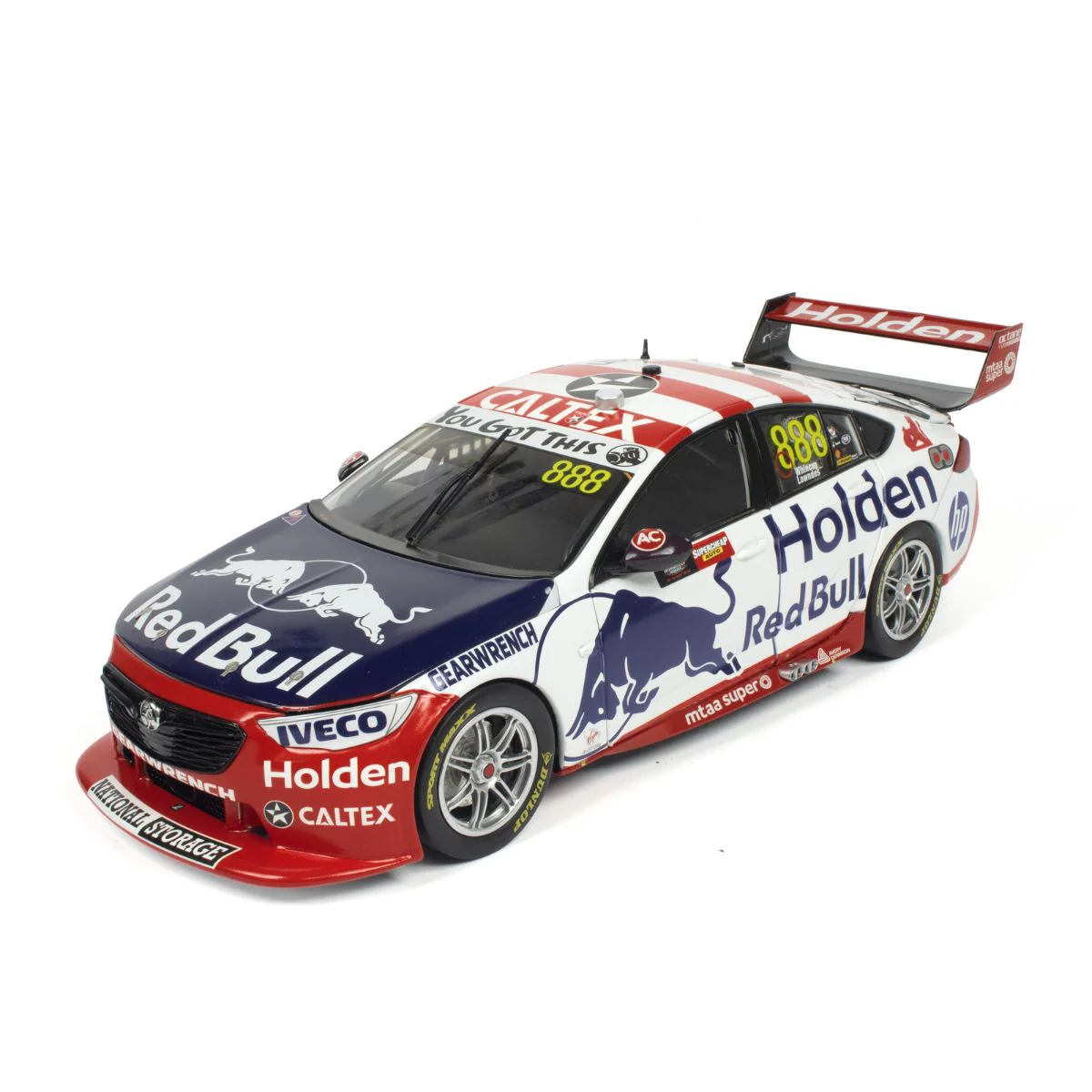 HOLDEN ZB COMMODORE - RED BULL HOLDEN RACING - JAMIE WHINCUP/CRAIG LOWNDES #888 - 2019 - RETRO LIVERY - BATHURST 1000 - 4th place - 1:18 Scale Diecast Model Car - Image 3