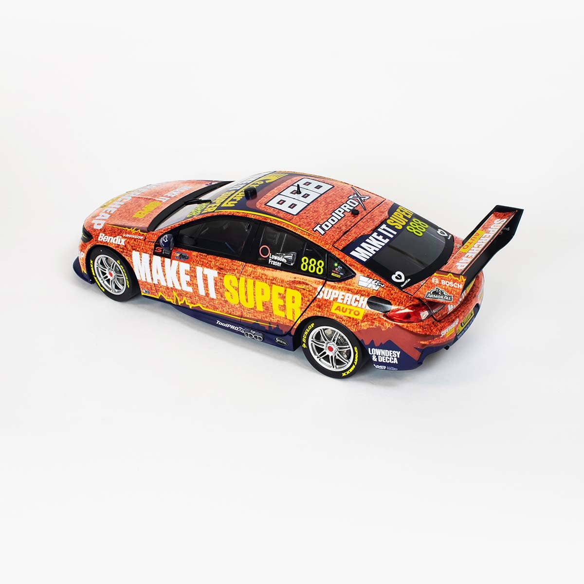 HOLDEN ZB COMMODORE - TRIPLE EIGHT RACE ENGINEERING - SUPERCHEAP AUTO RACING - LOWNDES/FRASER #888 - 2022 Bathurst 1000 - 1:43 Scale Diecast Model Car - Image 4