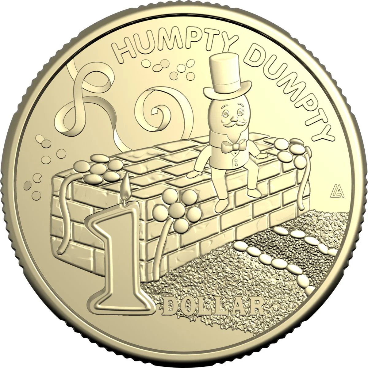 Australia Humpty Dumpty Birthday Cake 2025 $1 Aluminium-Bronze Uncirculated Coin - Image 2