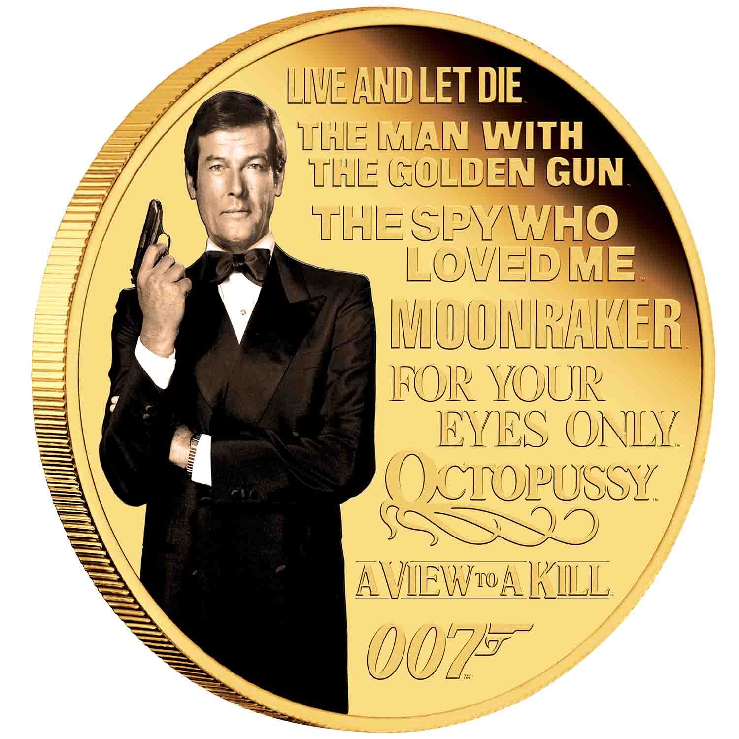 James Bond Roger Moore Silver Proof 8-Coin Collection - Image 2