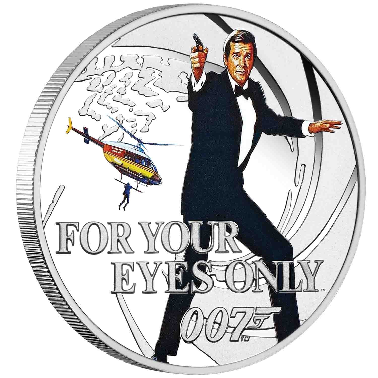 James Bond Roger Moore Silver Proof 8-Coin Collection - Image 4
