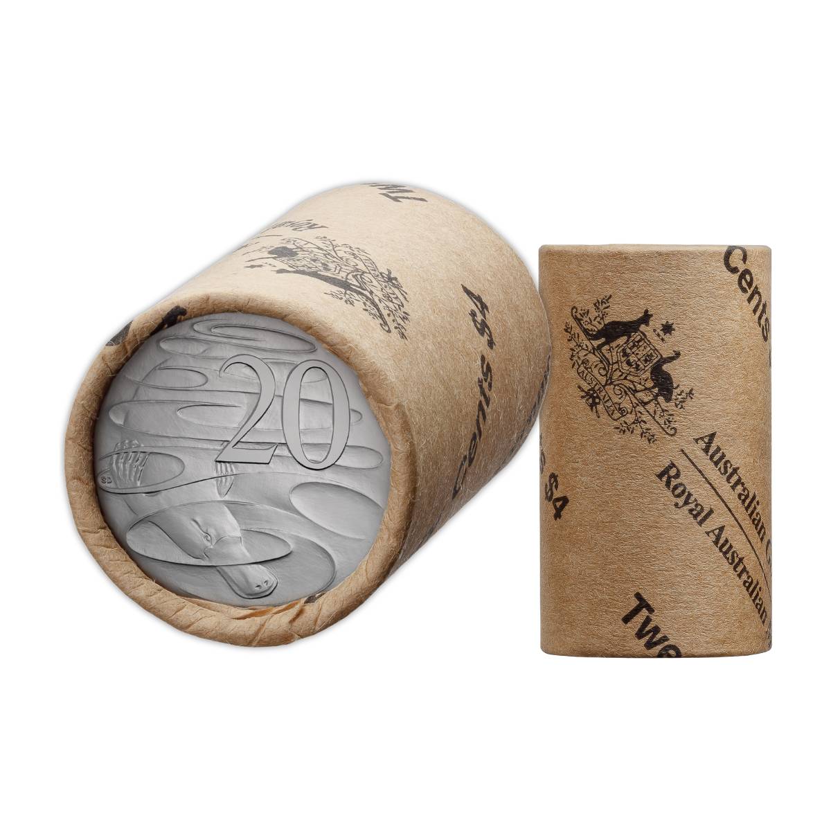Australia Charles III 2024 20c Cupro-Nickel Uncirculated 20-Coin Heads/Heads or Tails/Tails RAM Mint Roll
