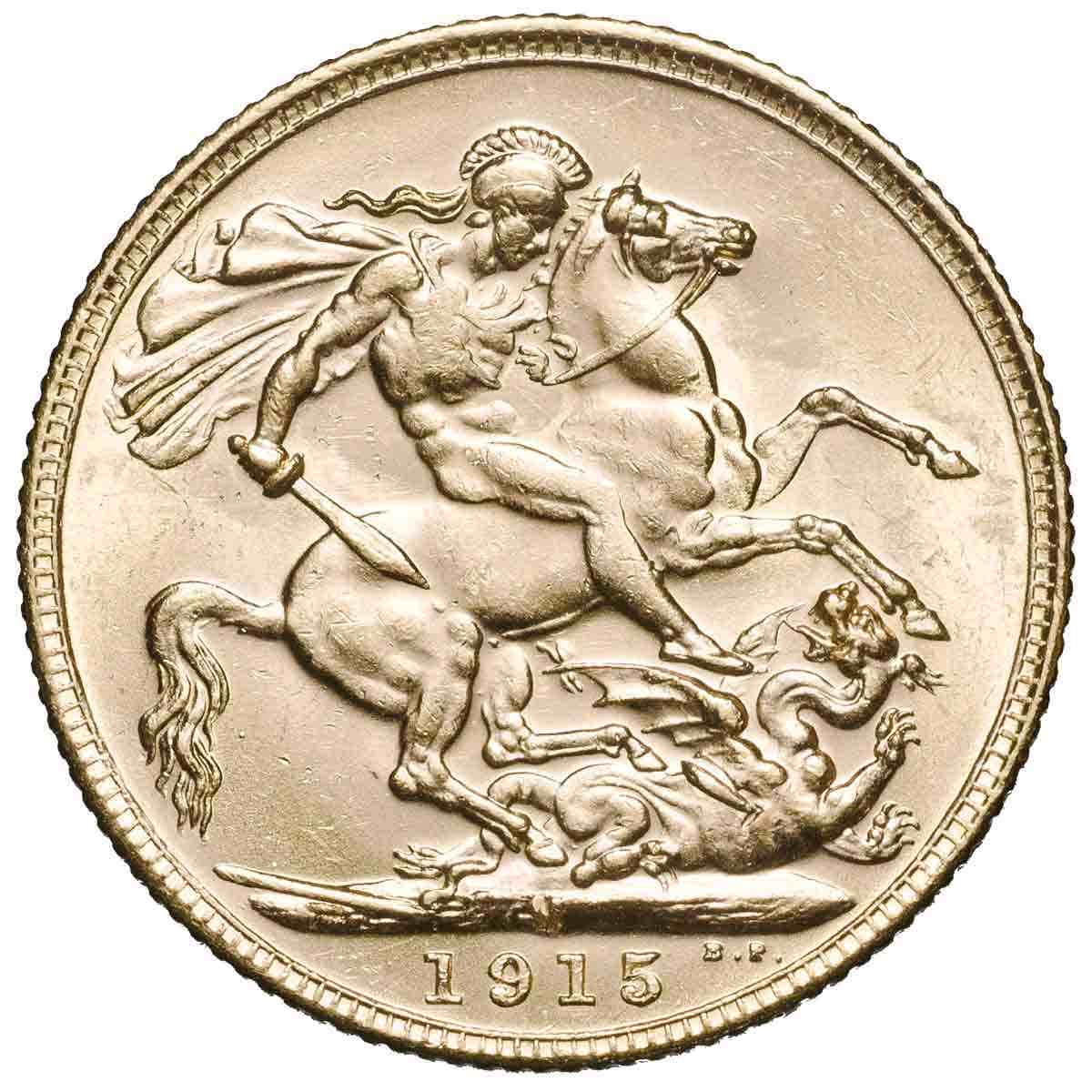 George V 1915M Gold Sovereign Extremely Fine-about Uncirculated