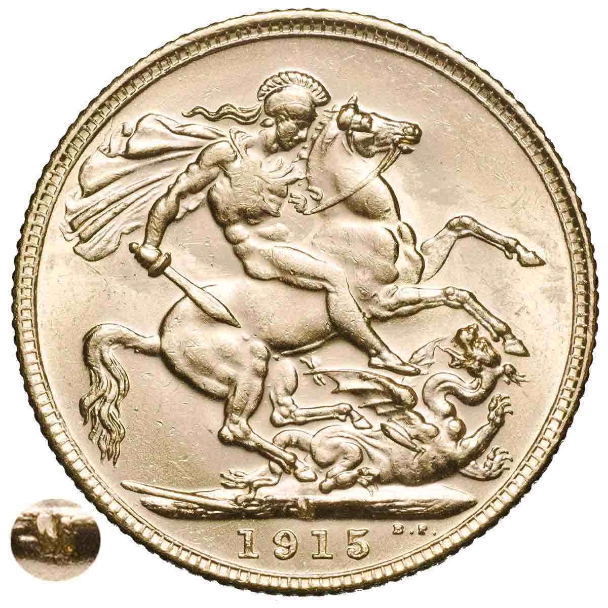George V 1915M Gold Sovereign Extremely Fine-about Uncirculated - Image 3
