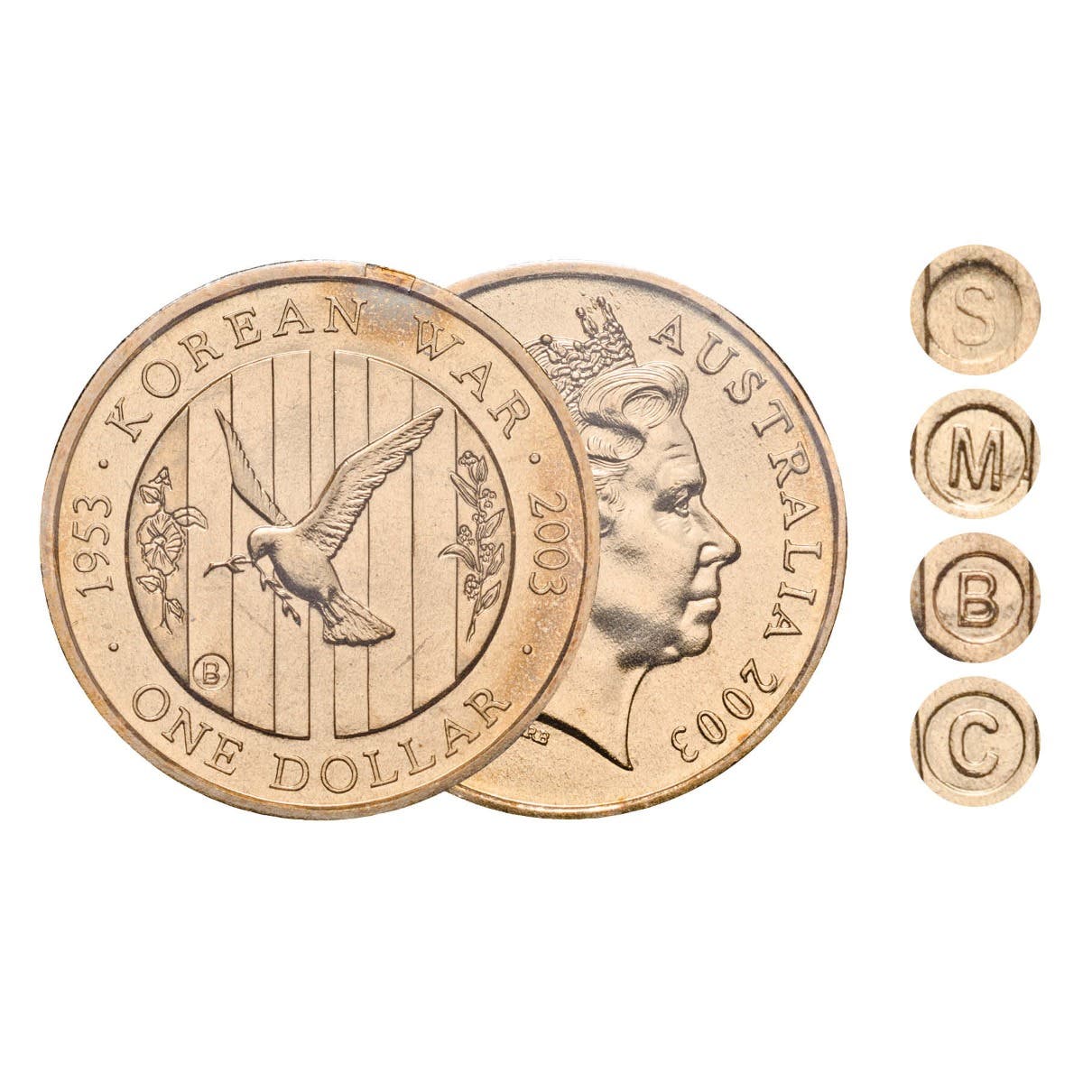 Australia Korean War 50th Anniversary 2003 $1 Aluminium-Bronze Mintmark Uncirculated 4-Coin Set - Image 2