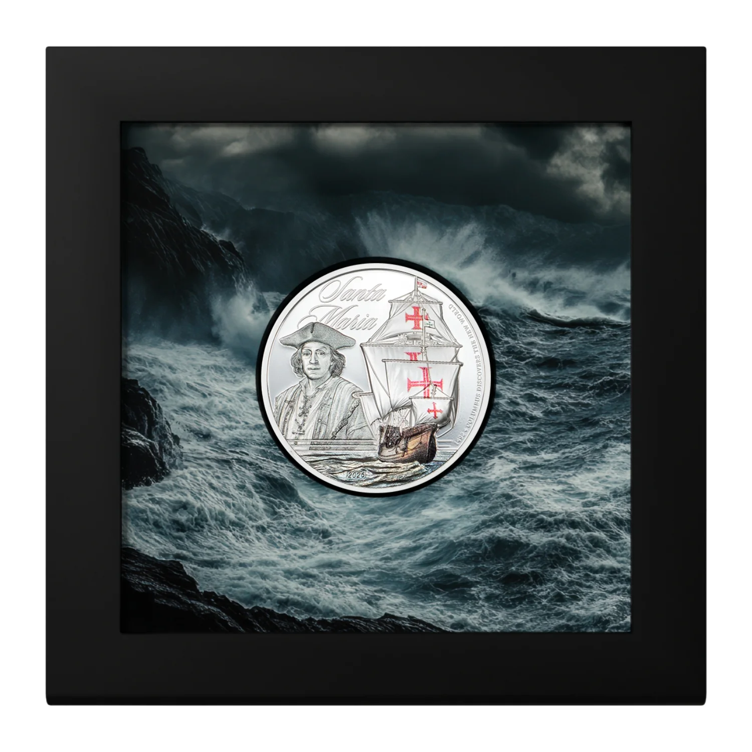 Legends of the Seas - Santa Maria 2026 $5 Ultra High Relief Colour 1oz Silver Proof Coin - Image 3