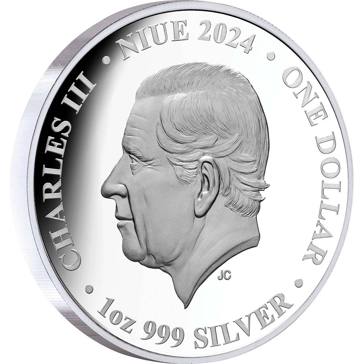Lunar Year of the Dragon 2024 $1 1oz Silver Proof Coin - Image 2