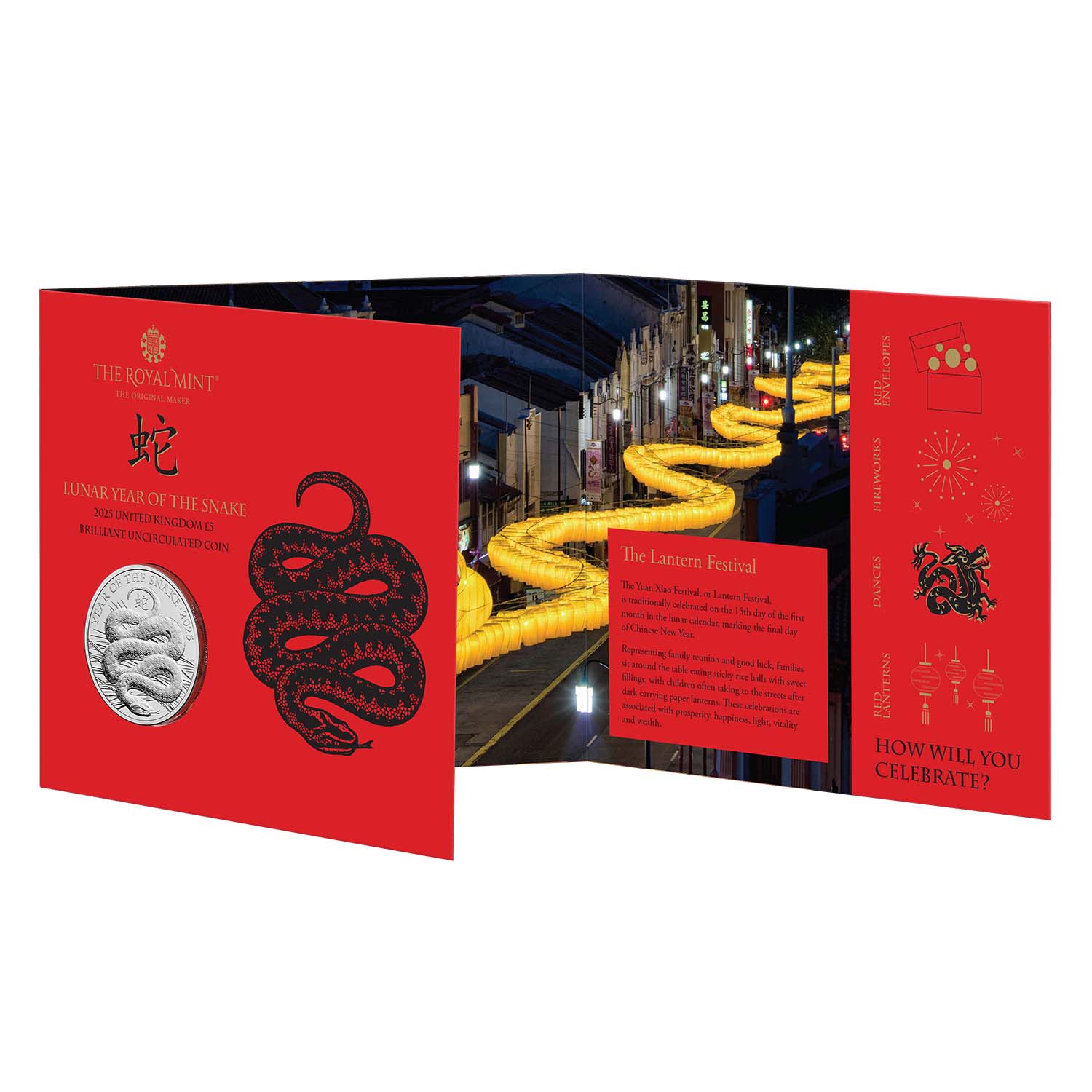 Lunar Year of the Snake 2025 £5 Cupro-Nickel Brilliant Uncirculated Coin - Image 3