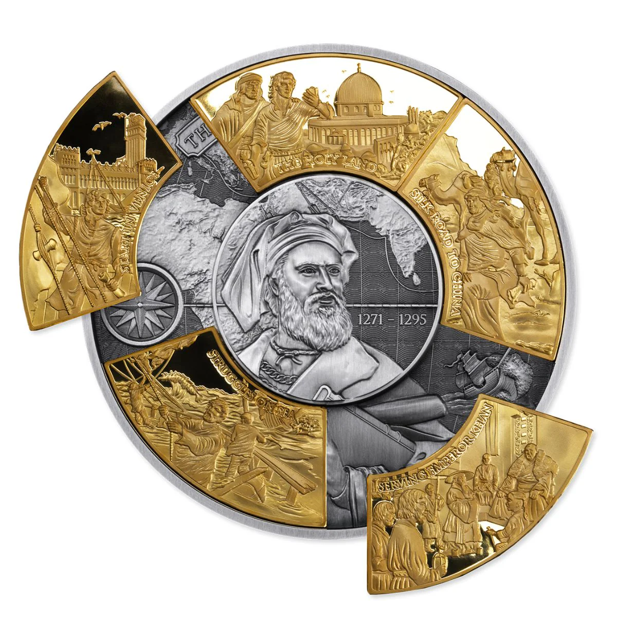 Marco Polo 2025 250Fr Silver Antique Coin