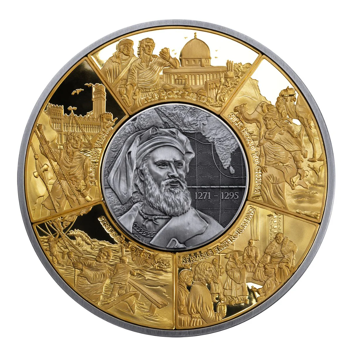 Marco Polo 2025 250Fr Silver Antique Coin - Image 3