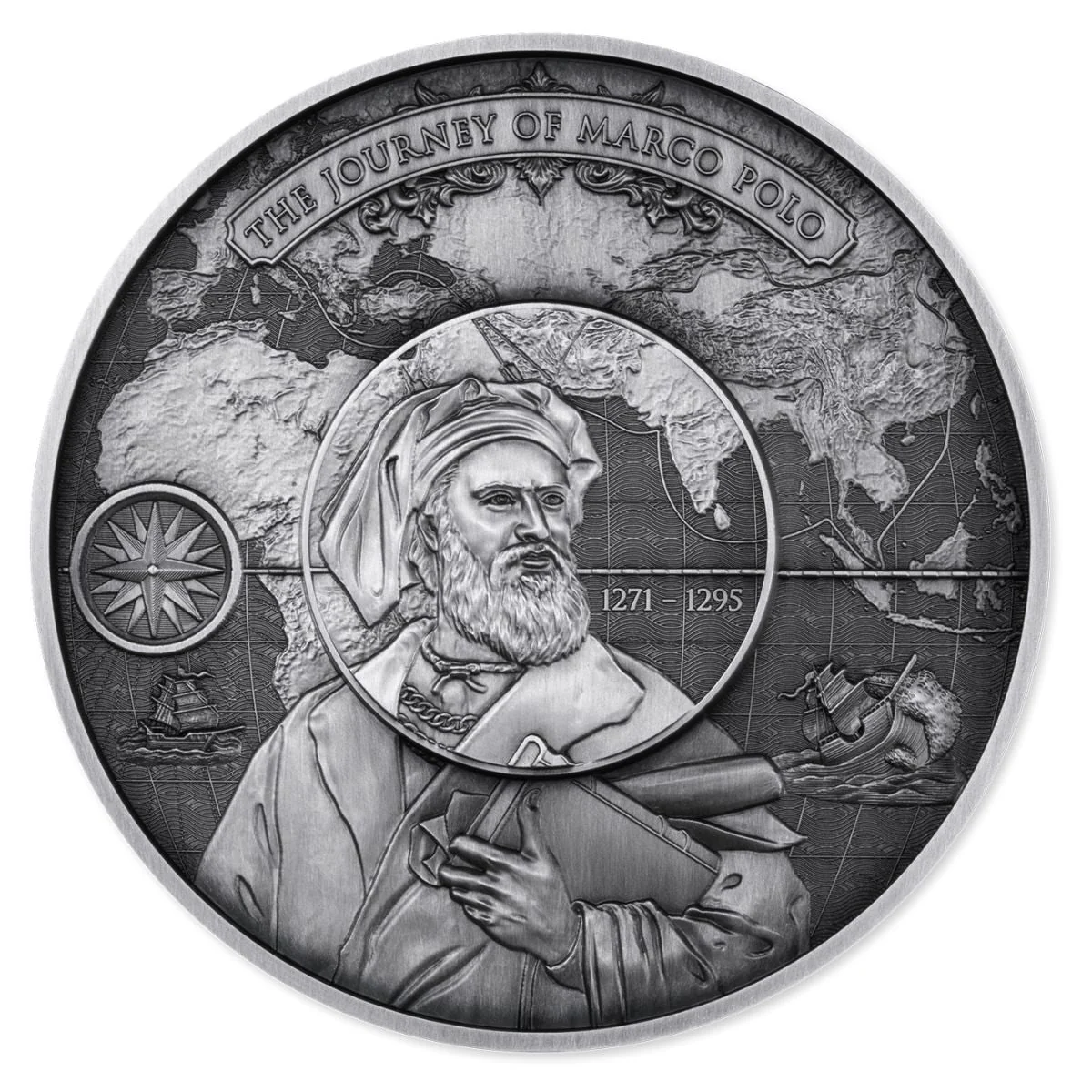 Marco Polo 2025 250Fr Silver Antique Coin - Image 4