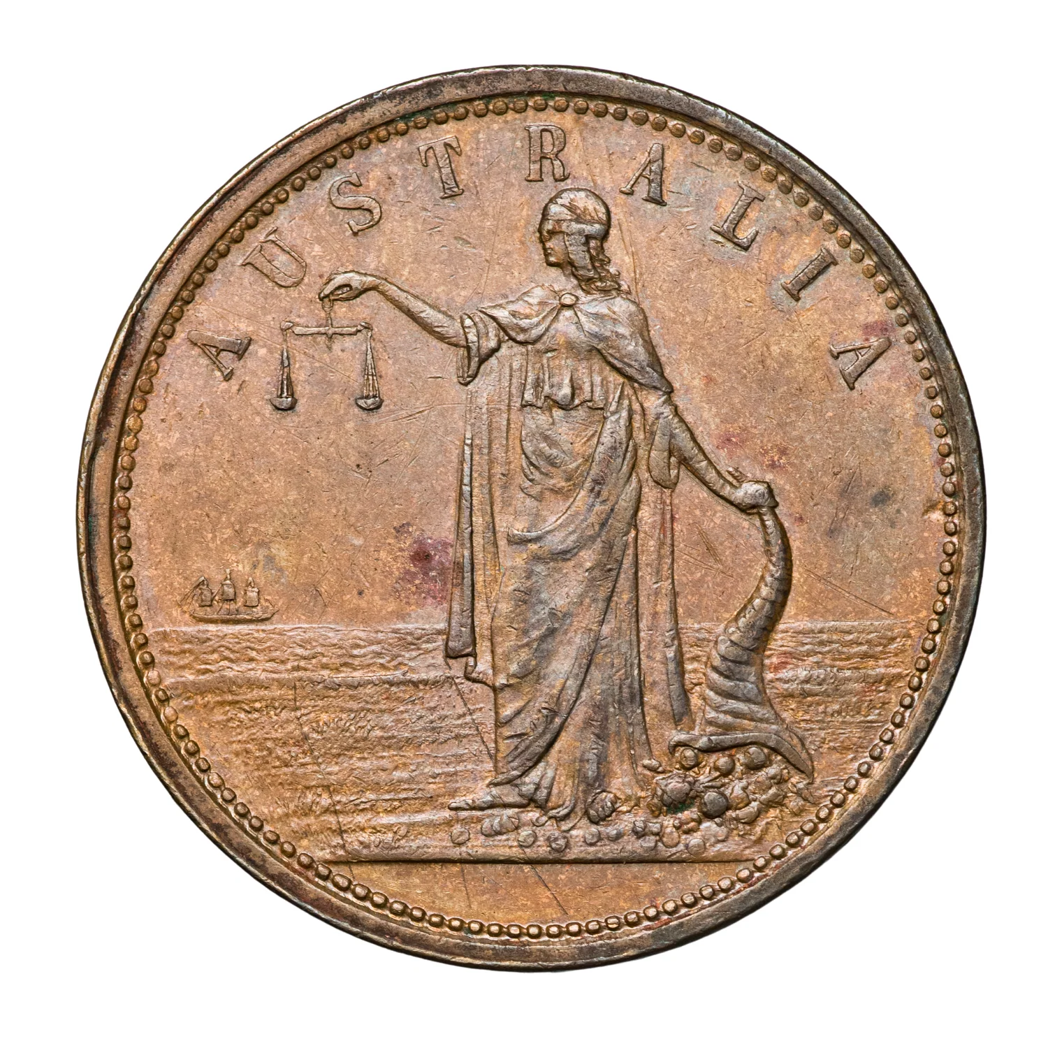 1858 Martin & Sach Penny Token Extremely Fine