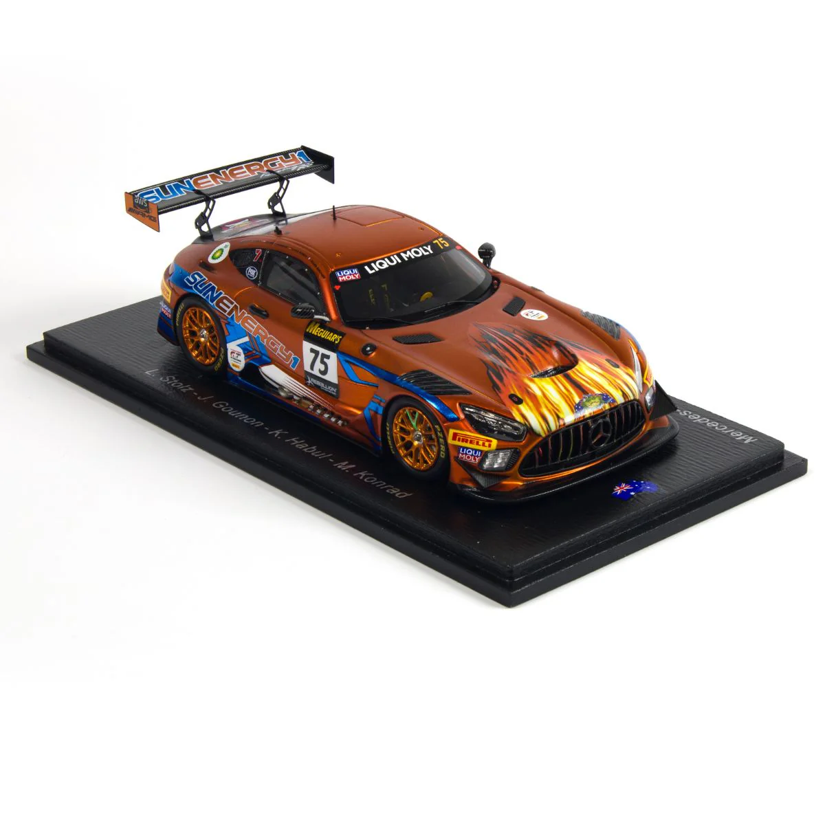 Mercedes-AMG GT3 No.75 SunEnergy 1 Racing - Winner Bathurst 12H 2022 - L. Stolz - J. Gounon - K. Habul - M. Konrad. Limited 1000 - 1:43 Scale Resin Model Car - Image 4
