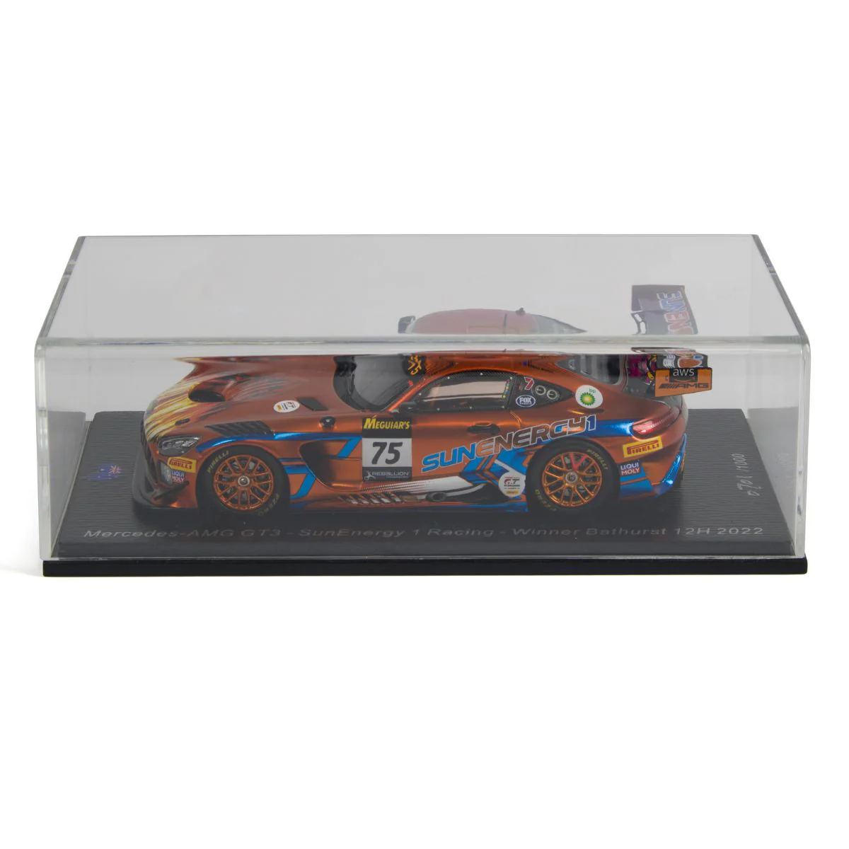 Mercedes-AMG GT3 No.75 SunEnergy 1 Racing - Winner Bathurst 12H 2022 - L. Stolz - J. Gounon - K. Habul - M. Konrad. Limited 1000 - 1:43 Scale Resin Model Car - Image 5