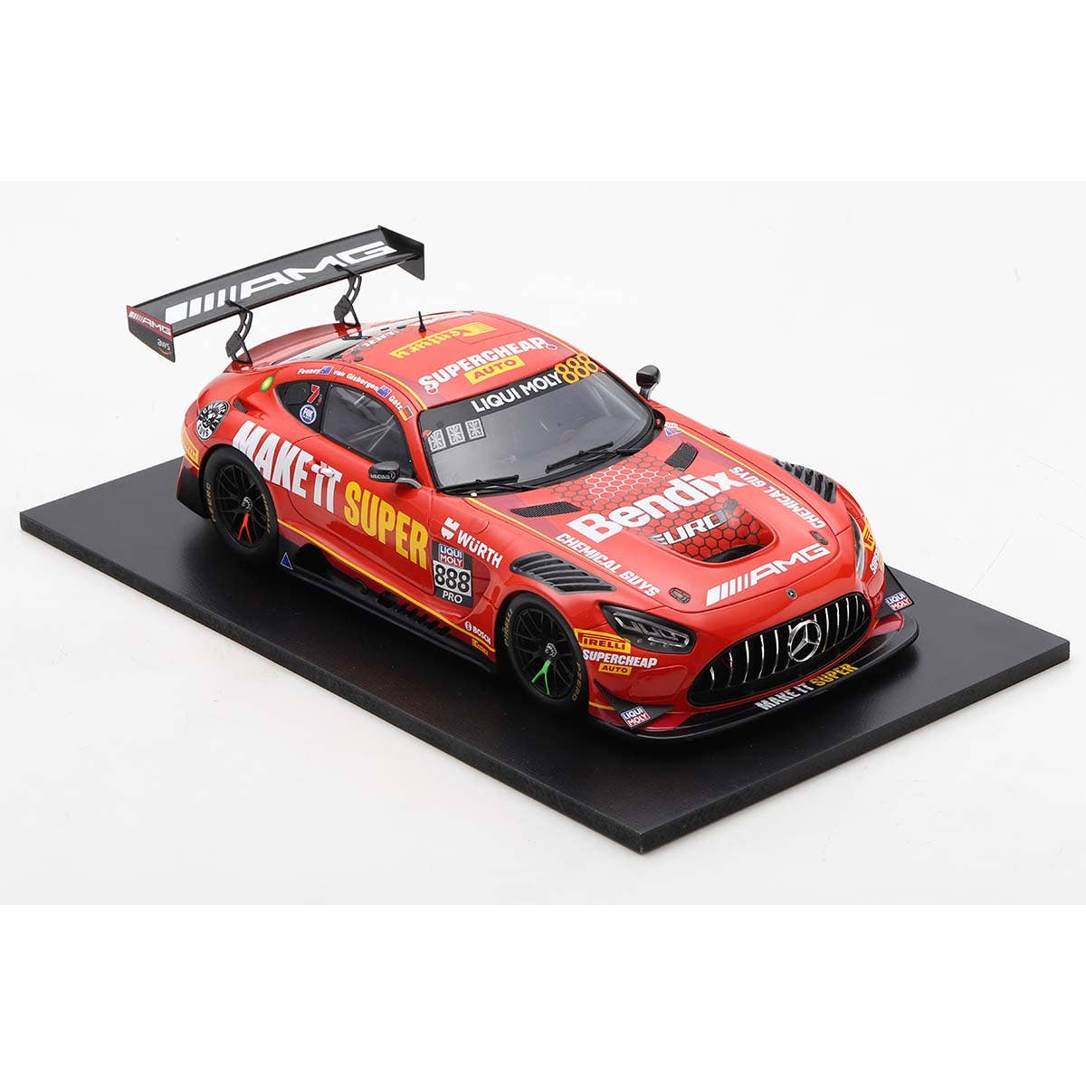 Mercedes-AMG GT3 No.888 Supercheap Auto Racing - 5th Bathurst 12H 2023 - S. van Gisbergen - B. Feeney - M. Gotz - 1:18 Scale Resin Model Car - Image 3