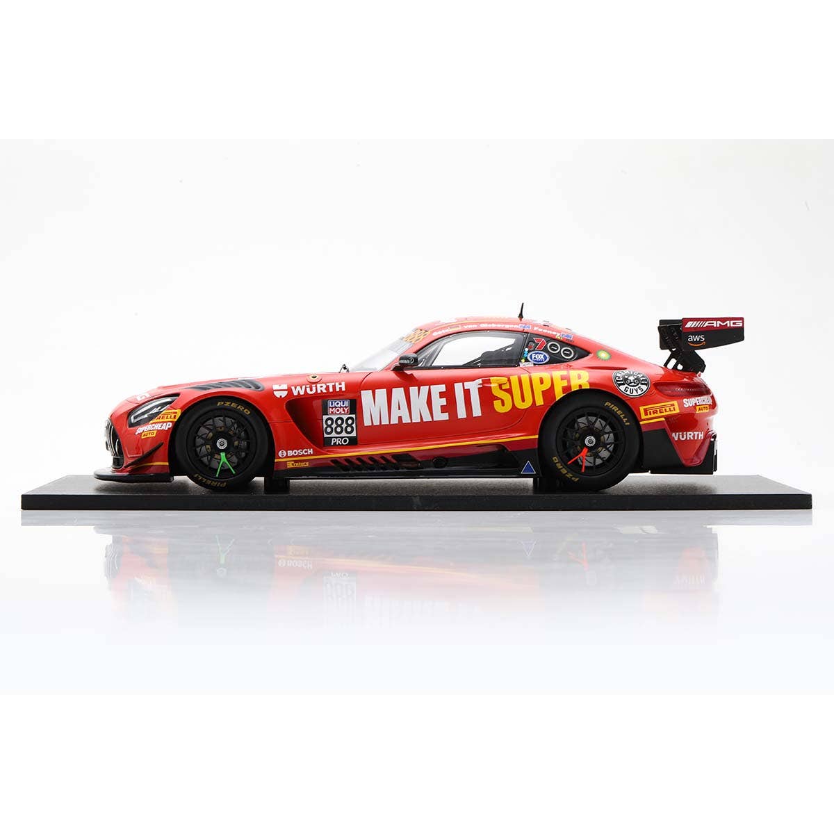 Mercedes-AMG GT3 No.888 Supercheap Auto Racing - 5th Bathurst 12H 2023 - S. van Gisbergen - B. Feeney - M. Gotz - 1:18 Scale Resin Model Car - Image 5