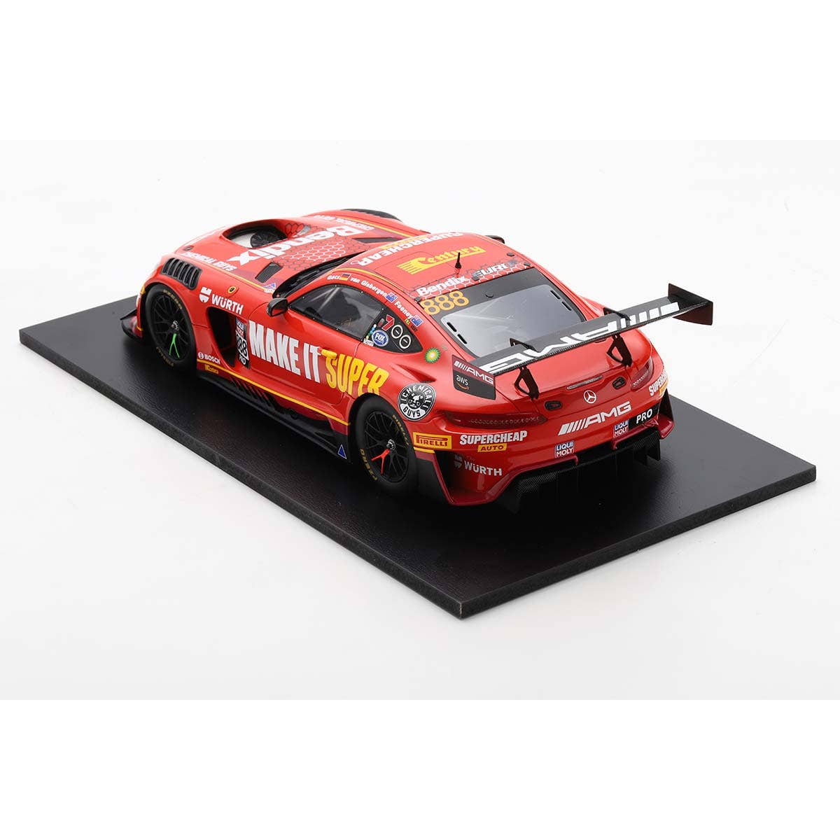 Mercedes-AMG GT3 No.888 Supercheap Auto Racing - 5th Bathurst 12H 2023 - S. van Gisbergen - B. Feeney - M. Gotz - 1:18 Scale Resin Model Car - Image 6