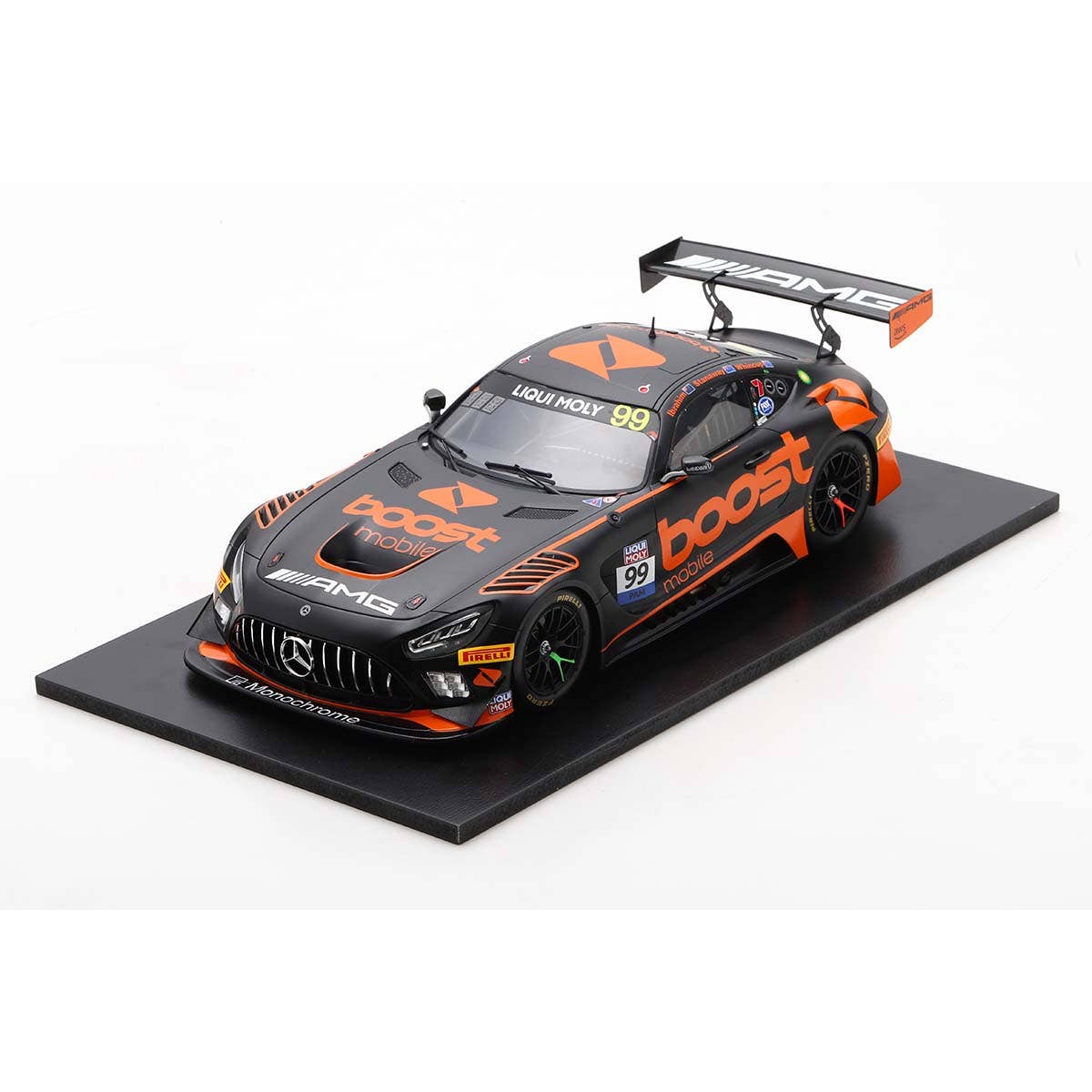 Mercedes-AMG GT3 No.99 Boost Mobile Racing - 10th Bathurst 12H 2023 - J. Whincup - R. Stanaway - J. Ibrahim - 1:43 Scale Resin Model Car