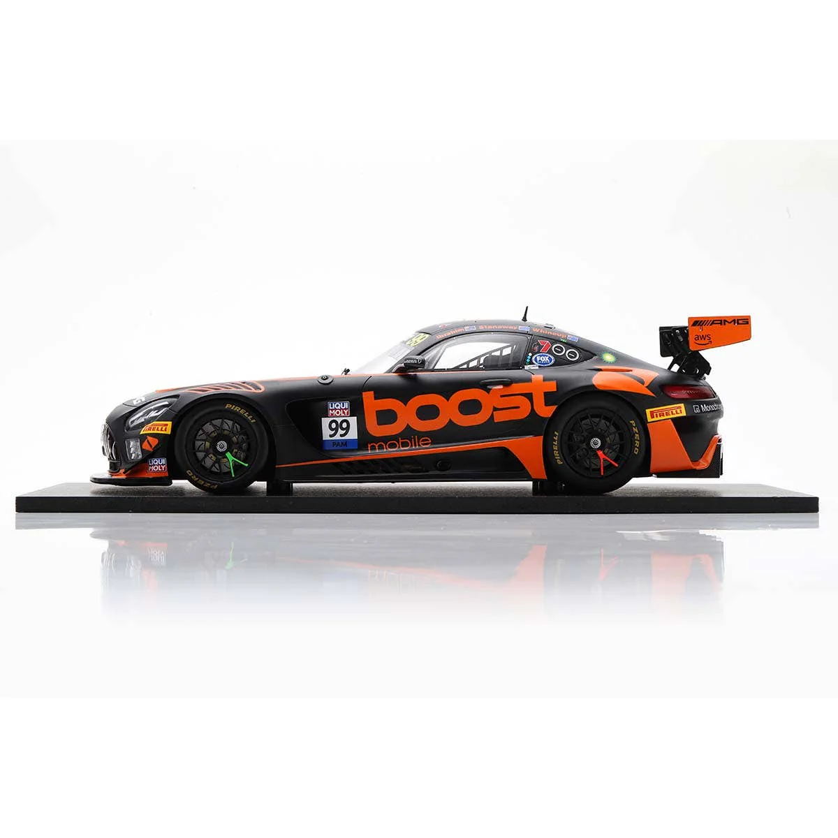 Mercedes-AMG GT3 No.99 Boost Mobile Racing - 10th Bathurst 12H 2023 - J. Whincup - R. Stanaway - J. Ibrahim - 1:43 Scale Resin Model Car - Image 3