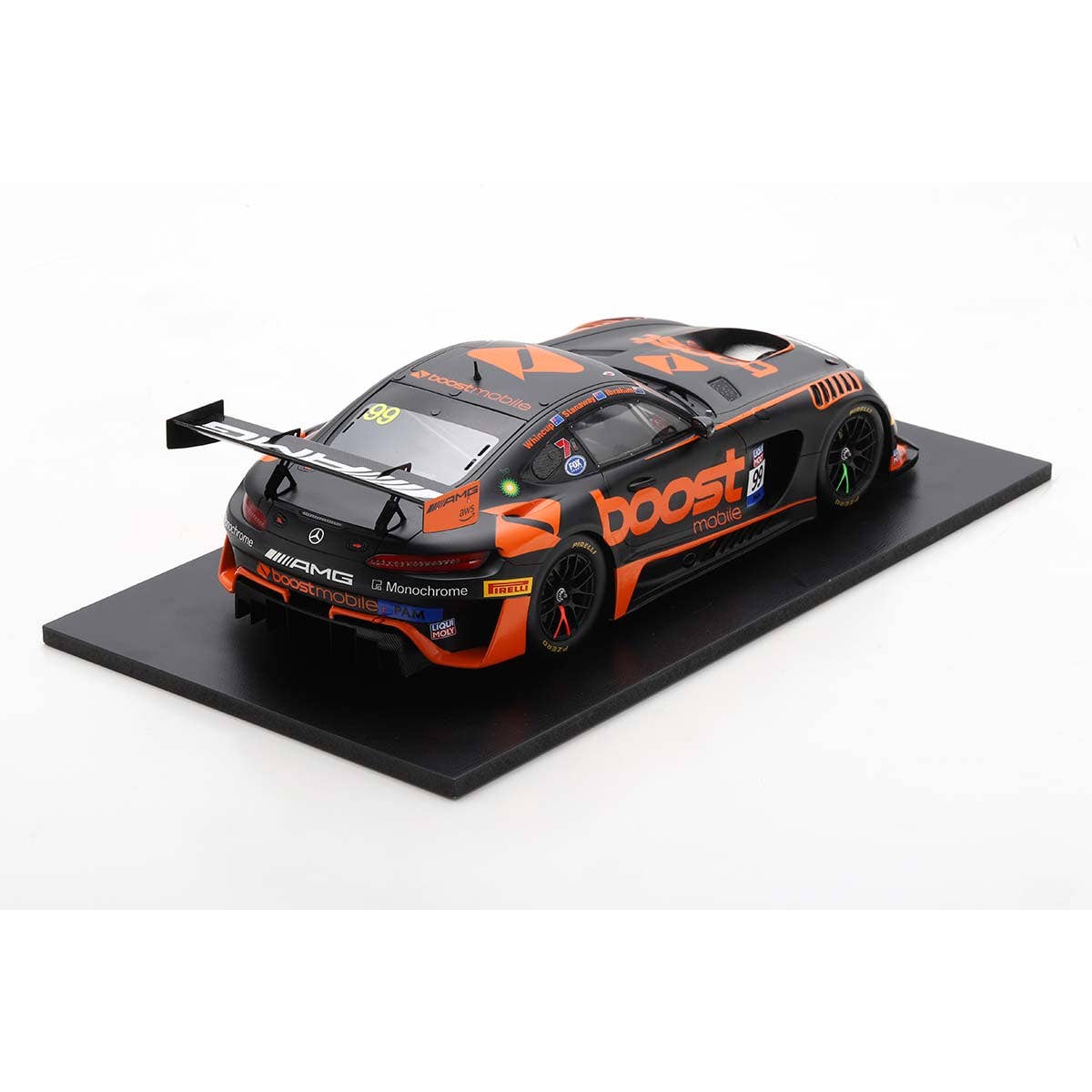 Mercedes-AMG GT3 No.99 Boost Mobile Racing - 10th Bathurst 12H 2023 - J. Whincup - R. Stanaway - J. Ibrahim - 1:43 Scale Resin Model Car - Image 5