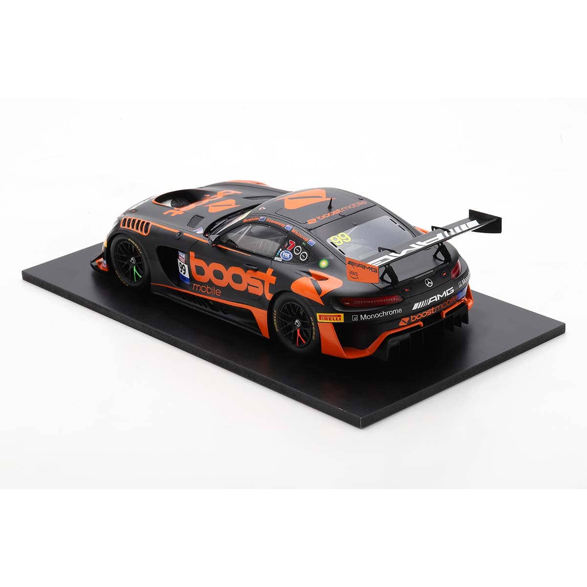 Mercedes-AMG GT3 No.99 Boost Mobile Racing - 10th Bathurst 12H 2023 - J. Whincup - R. Stanaway - J. Ibrahim - 1:43 Scale Resin Model Car - Image 6