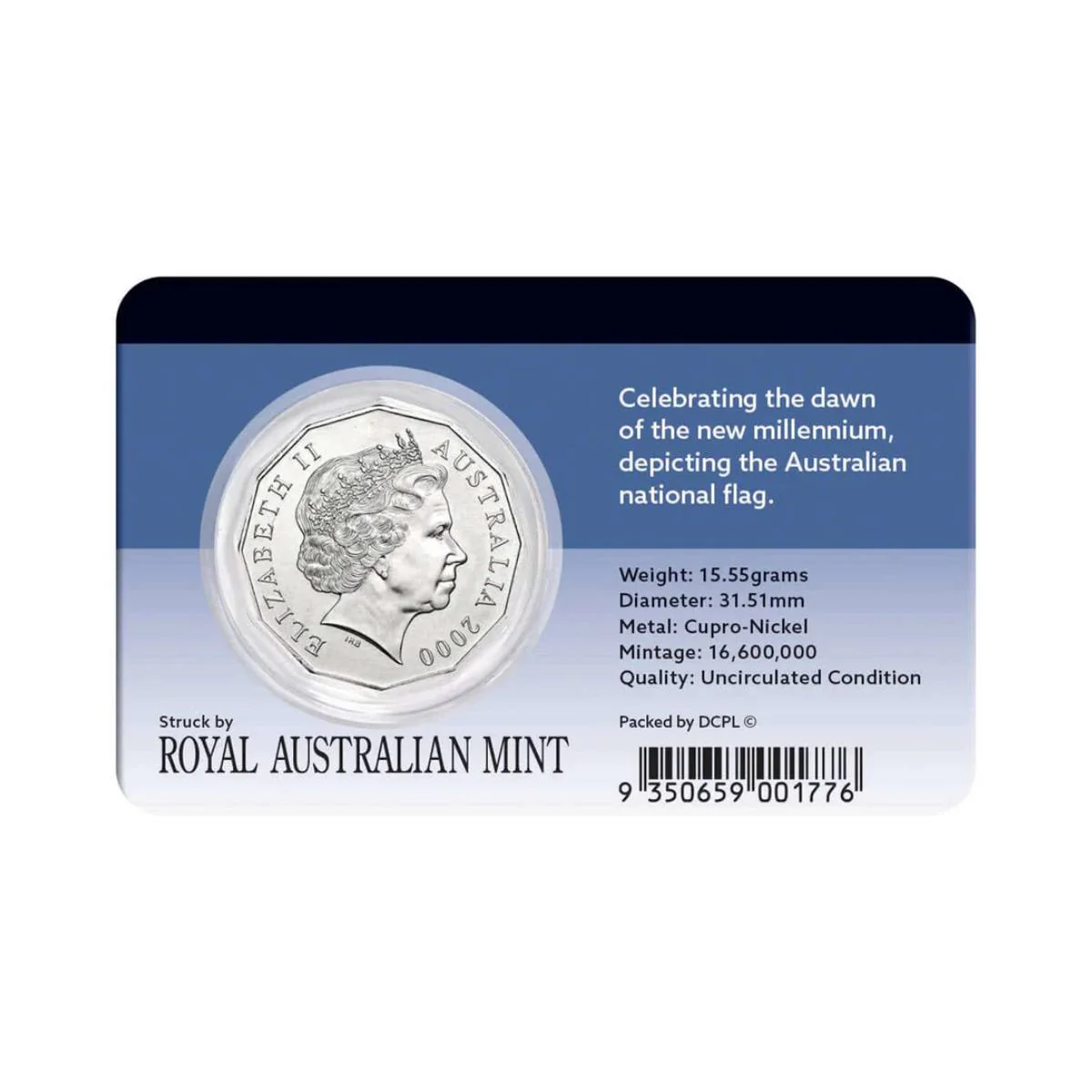 Australia Millennium Year 2000 50c Cupro-Nickel Uncirculated Coin Pack - Image 2