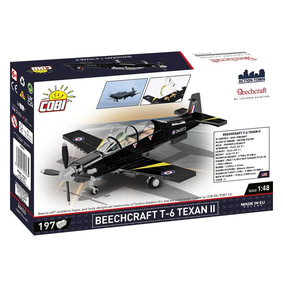 Model Brick Set Action Town Beechcraft T-6 Texan II (197 Pieces) - Image 3