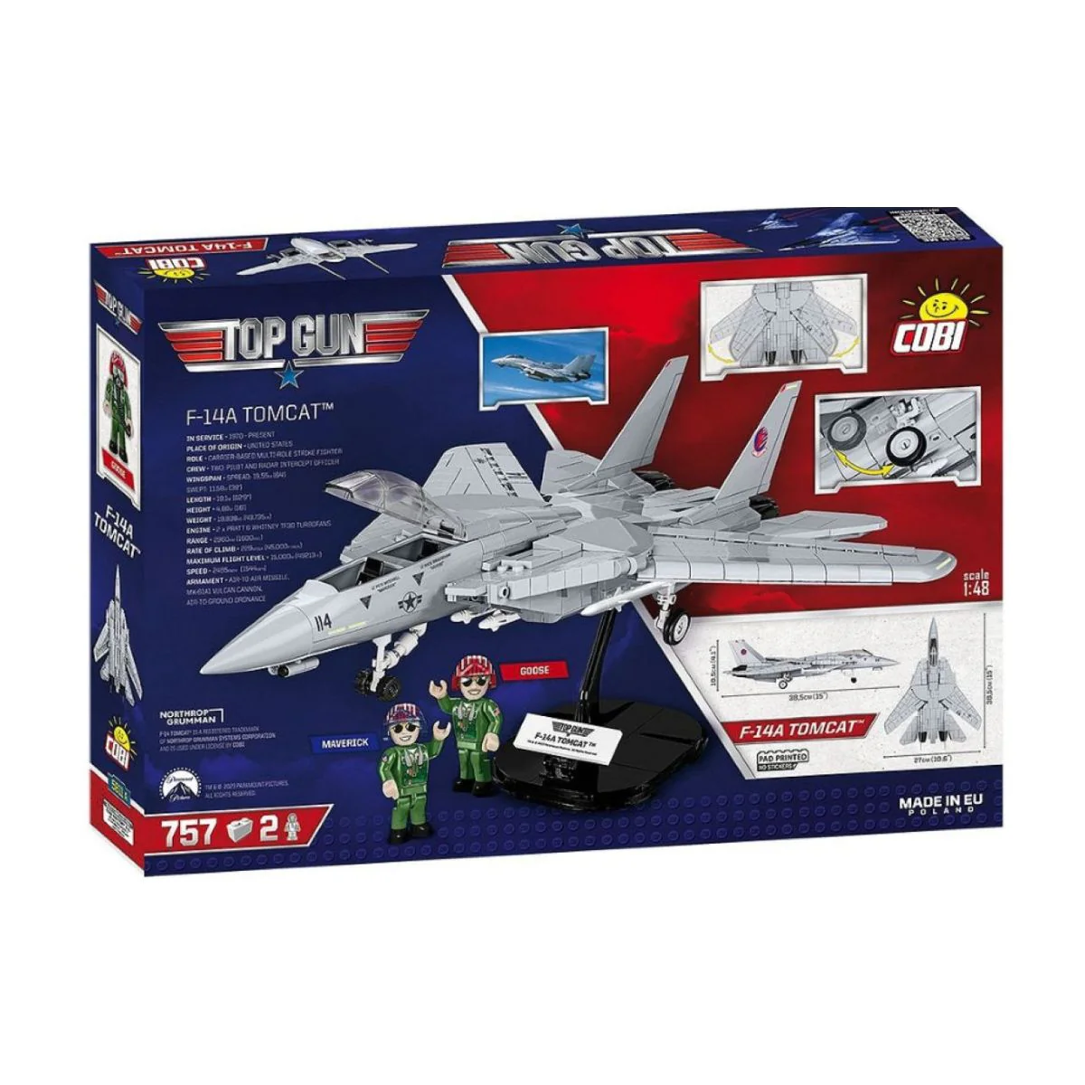 Model Brick Set Top Gun F14 Tomcat (759 Pieces) - Image 3