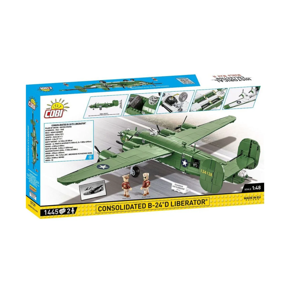 Model Brick Set World War 2 Consolidated B-24D Liberator (1413 Pieces) - Image 3