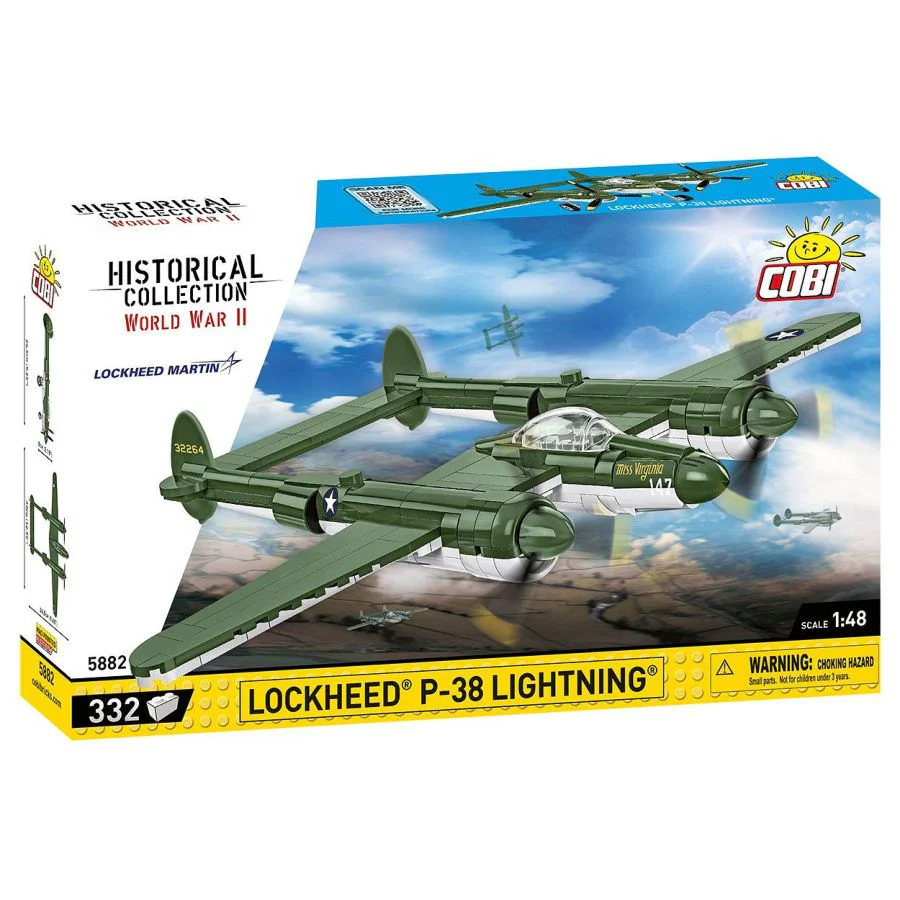 Model Brick Set World War 2 Lockheed P-38 Lightning (335 Pieces) - Image 2