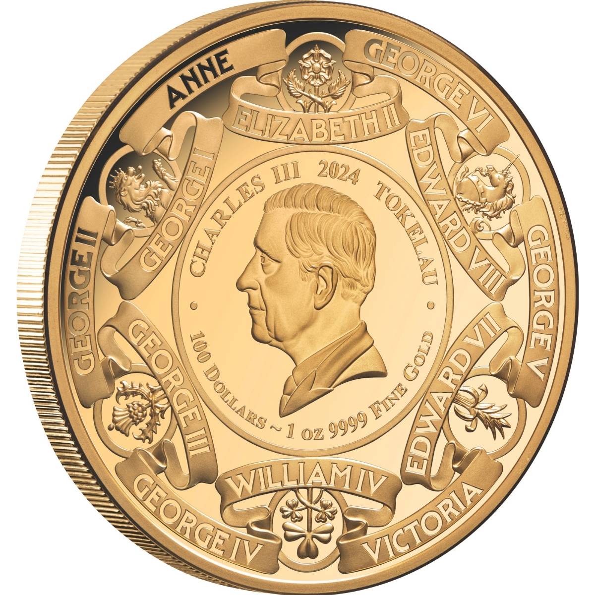 Monarchs of Britain 2024 $100 1oz Gold Proof Coin - Image 2