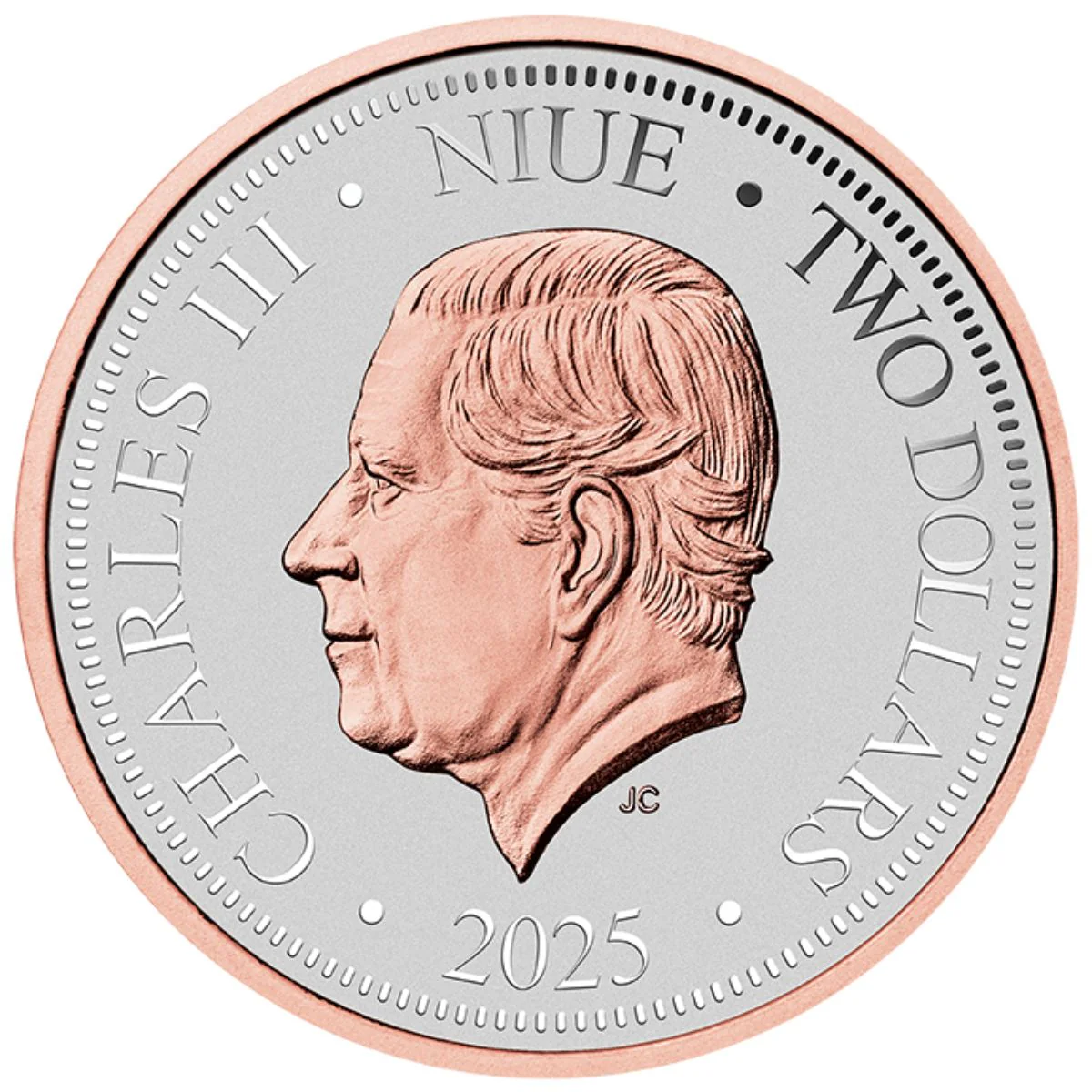 Native Impressions Kookaburra 2025 $2 Super Incuse Rose Gold-plated 1oz Silver Coin - Image 2