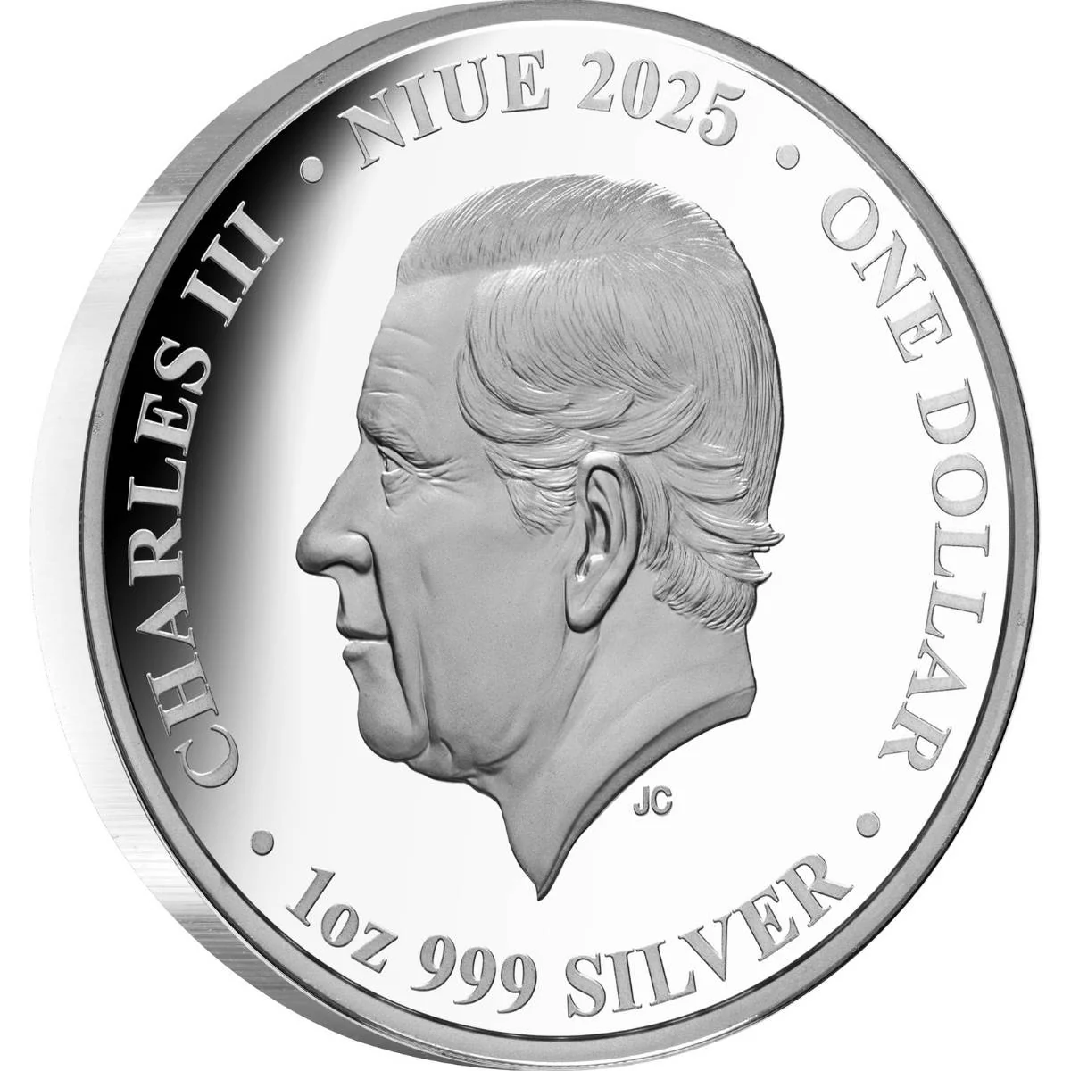 Cranes 2025 $1 Gold-plated 1oz Silver Proof Coin - Image 2