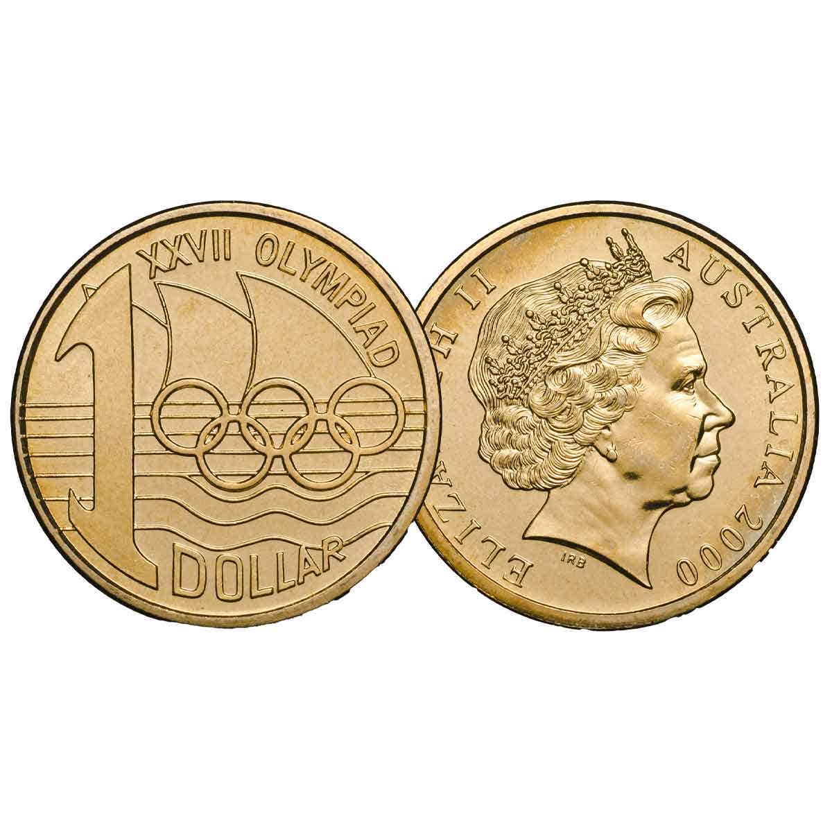 Australia Olymphilex 2000 $1 Aluminium-Bronze C & S Mintmark Uncirculated Coin Pair - Image 3