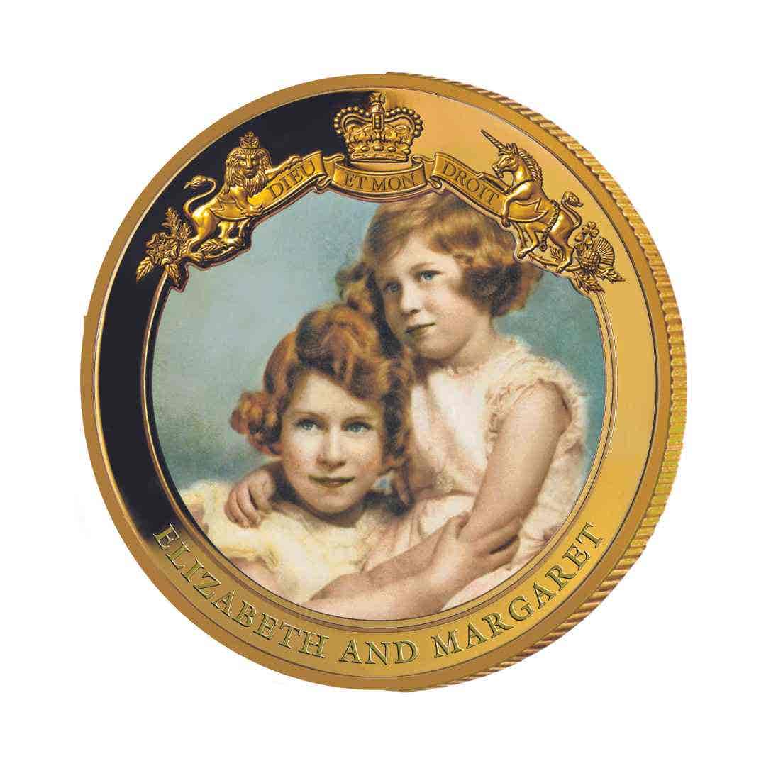 Queen Elizabeth II 2016 $1 Elizabeth & Margaret Gold-plated Proof Coin - Image 2