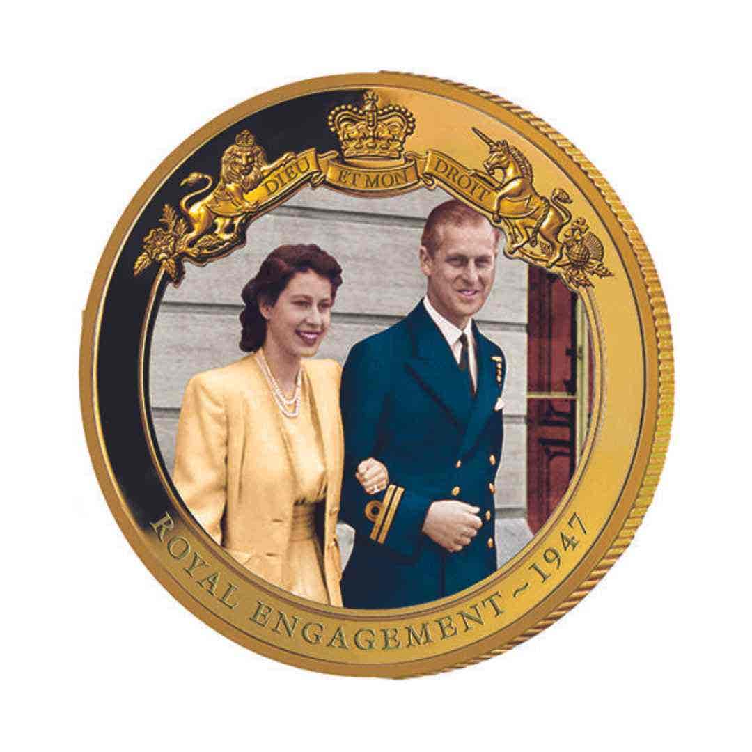 Queen Elizabeth II 2018 $1 Royal Engagement Gold-plated Proof Coin - Image 2