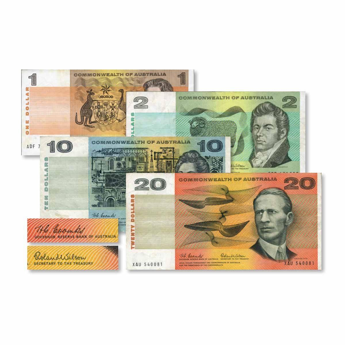 Australia Elizabeth II First Decimal Banknote 1966 Fine-Very Fine 4-Note Set