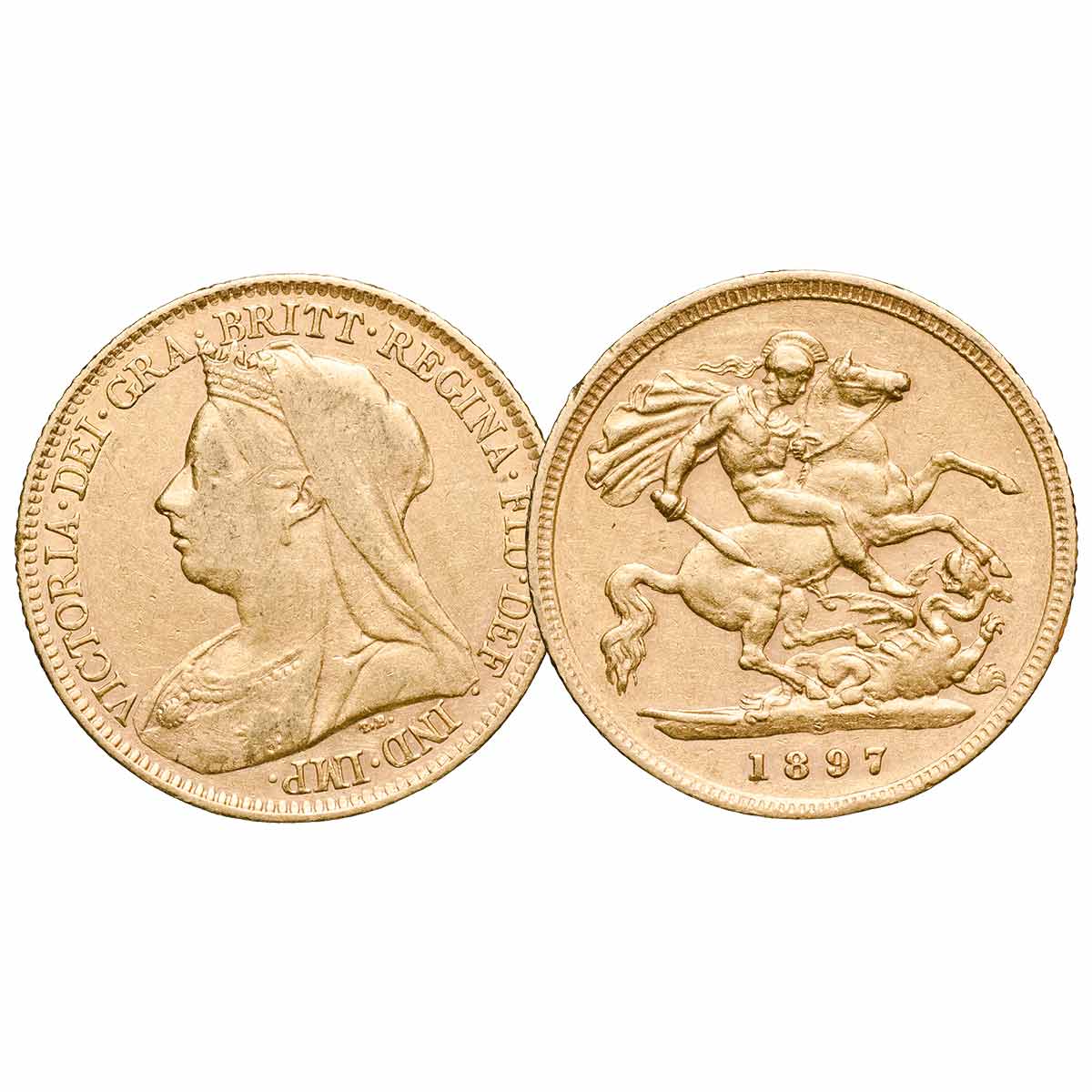 Queen Victoria 1893S-1900S Sydney Mint Veiled Head Gold Half Sovereign Complete Set Fine-Very Fine - Image 2