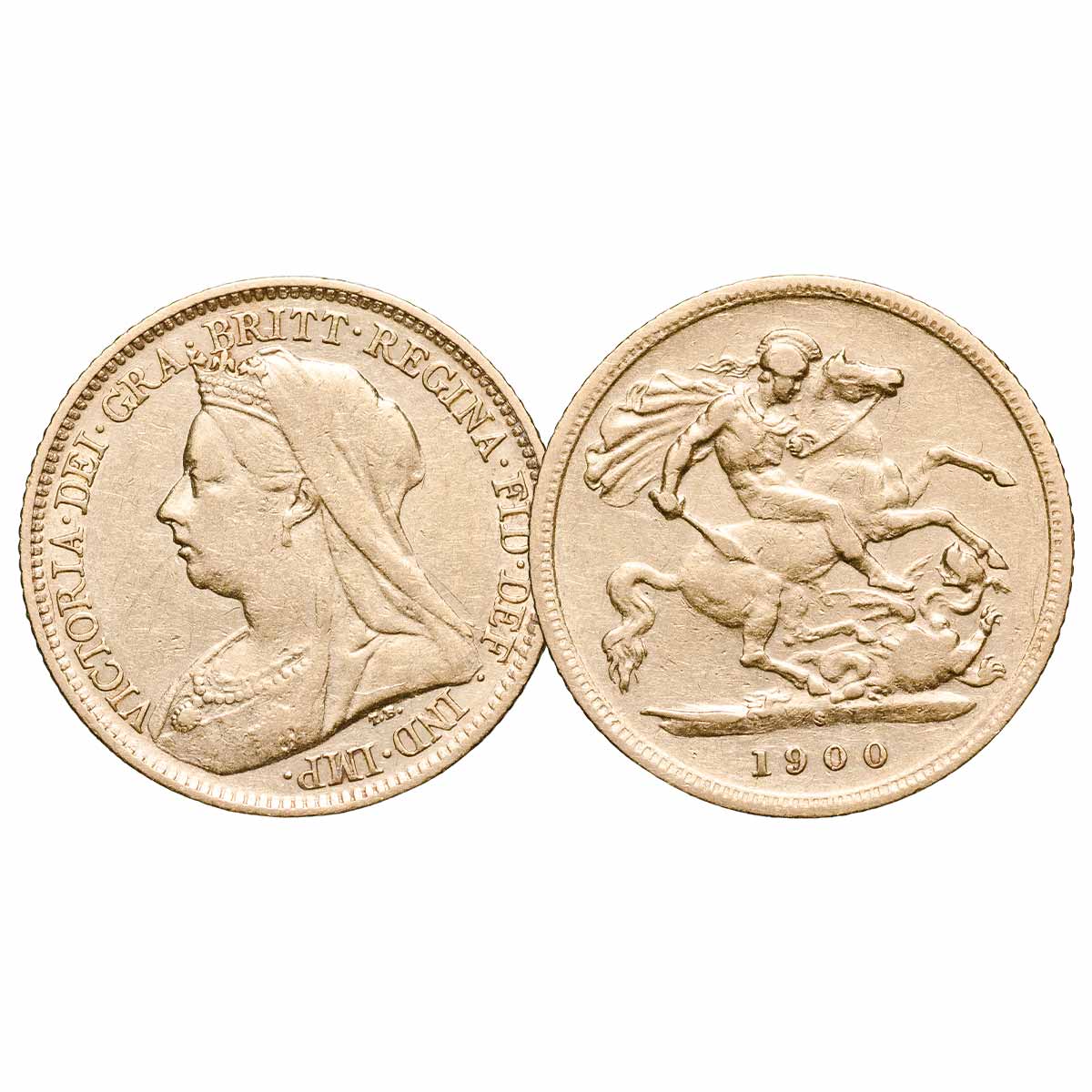 Queen Victoria 1893S-1900S Sydney Mint Veiled Head Gold Half Sovereign Complete Set Fine-Very Fine - Image 4