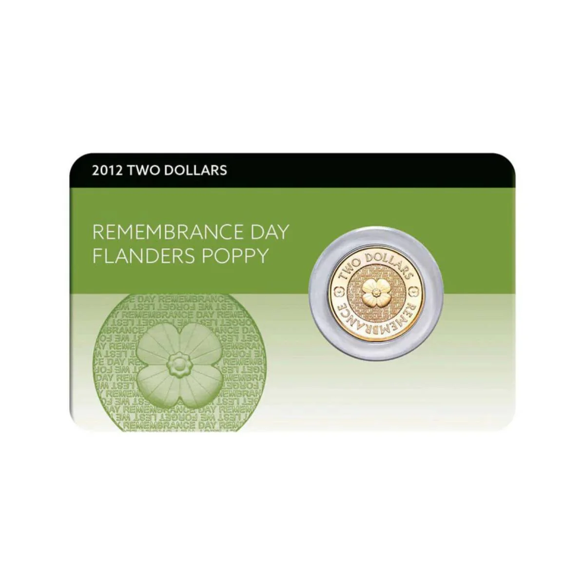 Australia Remembrance Day Poppy 2012 $2 Aluminium-Bronze Uncirculated Coin Pack