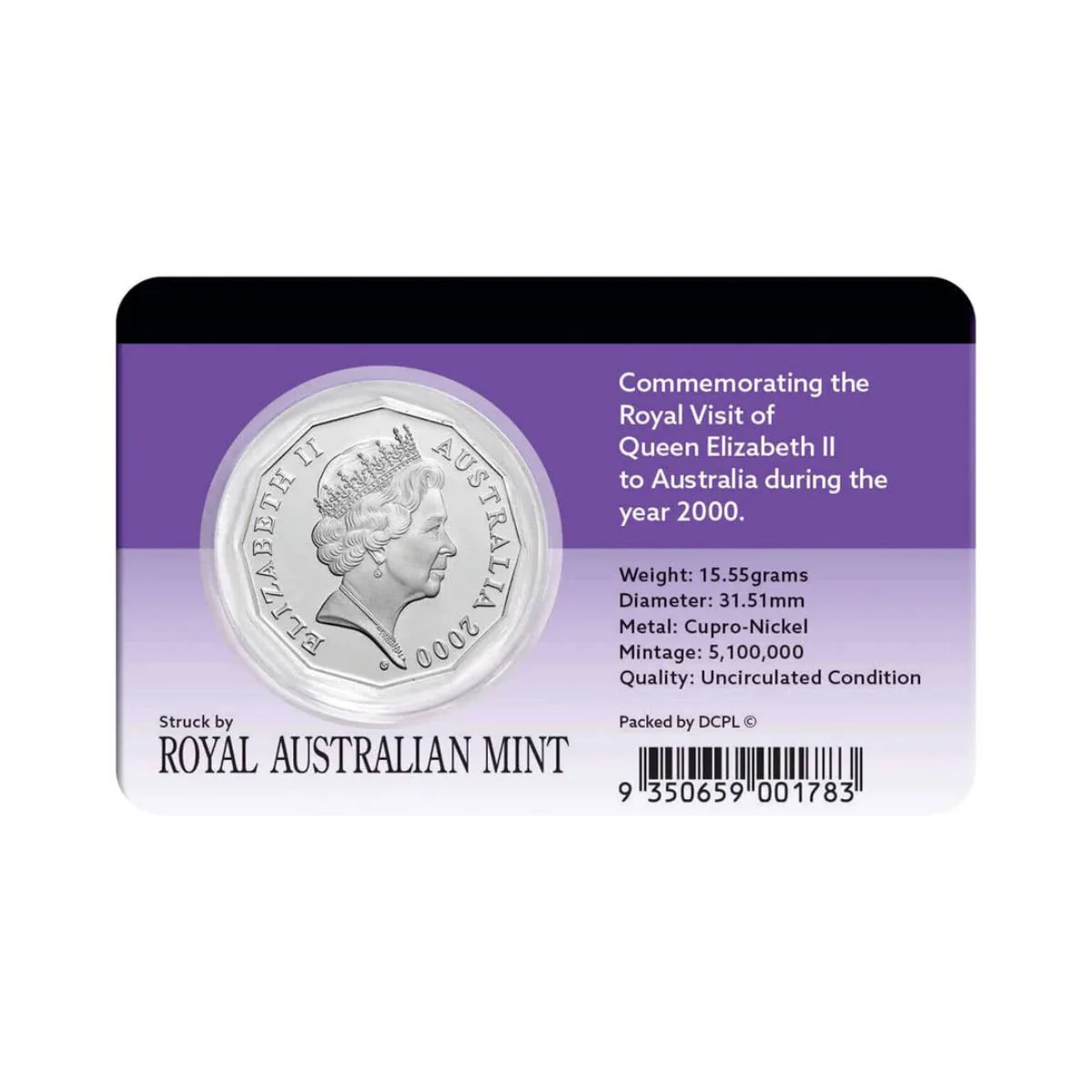 Australia Royal Visit 2000 50c Cupro-Nickel Uncirculated Pack - Image 2