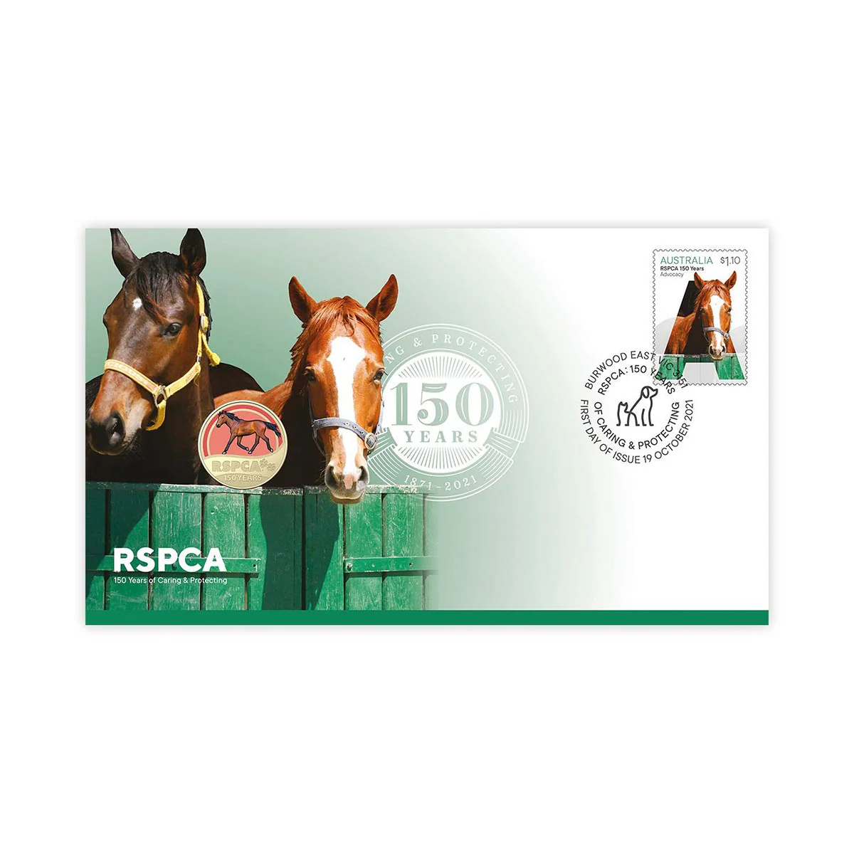 Australia RSPCA 150th Anniversary 2021 $1 Stamp & Coin Cover Trio - Image 8
