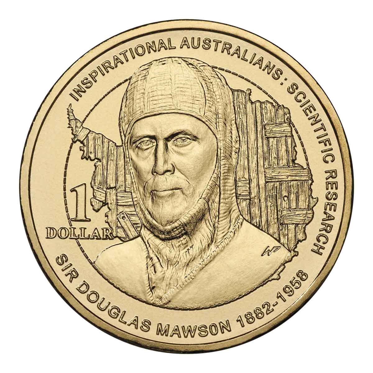Australia Sir Douglas Mawson 2012 $1 Aluminium-Bronze Uncirculated Coin