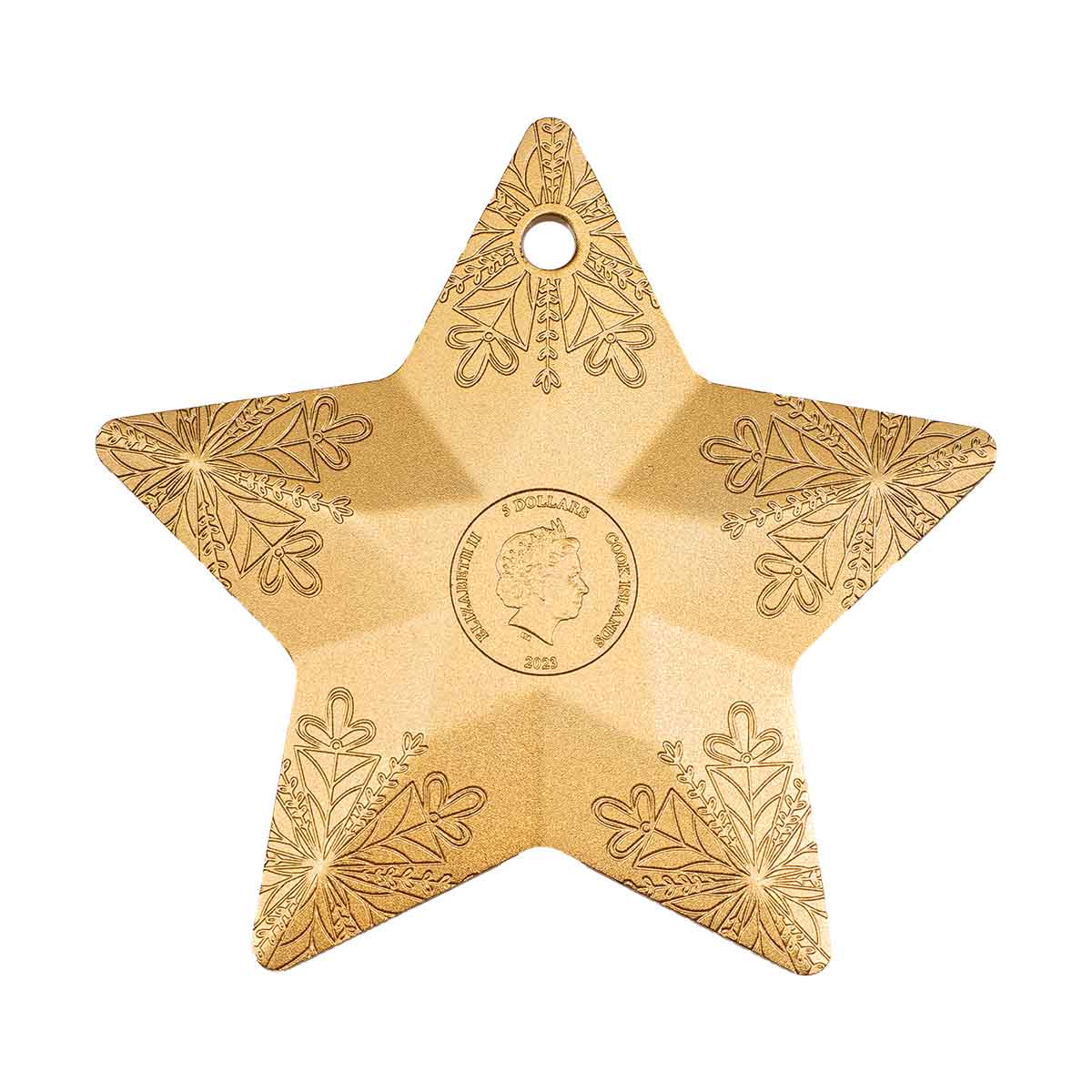 Snowflake Star 2023 $5 Gold-plated 1oz Silver Coin - Image 2