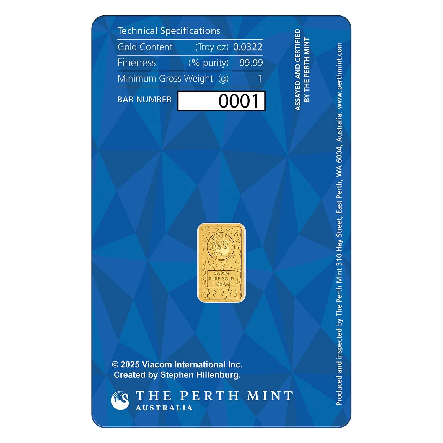 SpongeBob SquarePants 2025 1g Gold Bar - Image 5