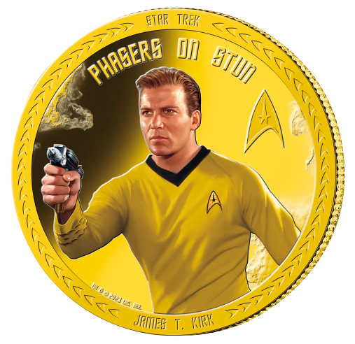 Star Trek 2023 50c Captain Kirk Gold-plated Prooflike Coin