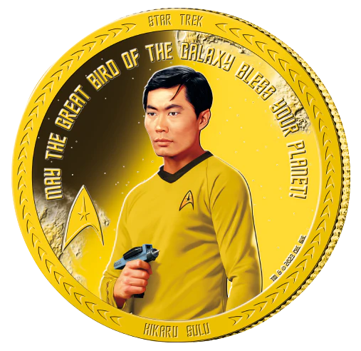Star Trek  2023 50c Hikaru Sulu Gold-plated Prooflike Coin