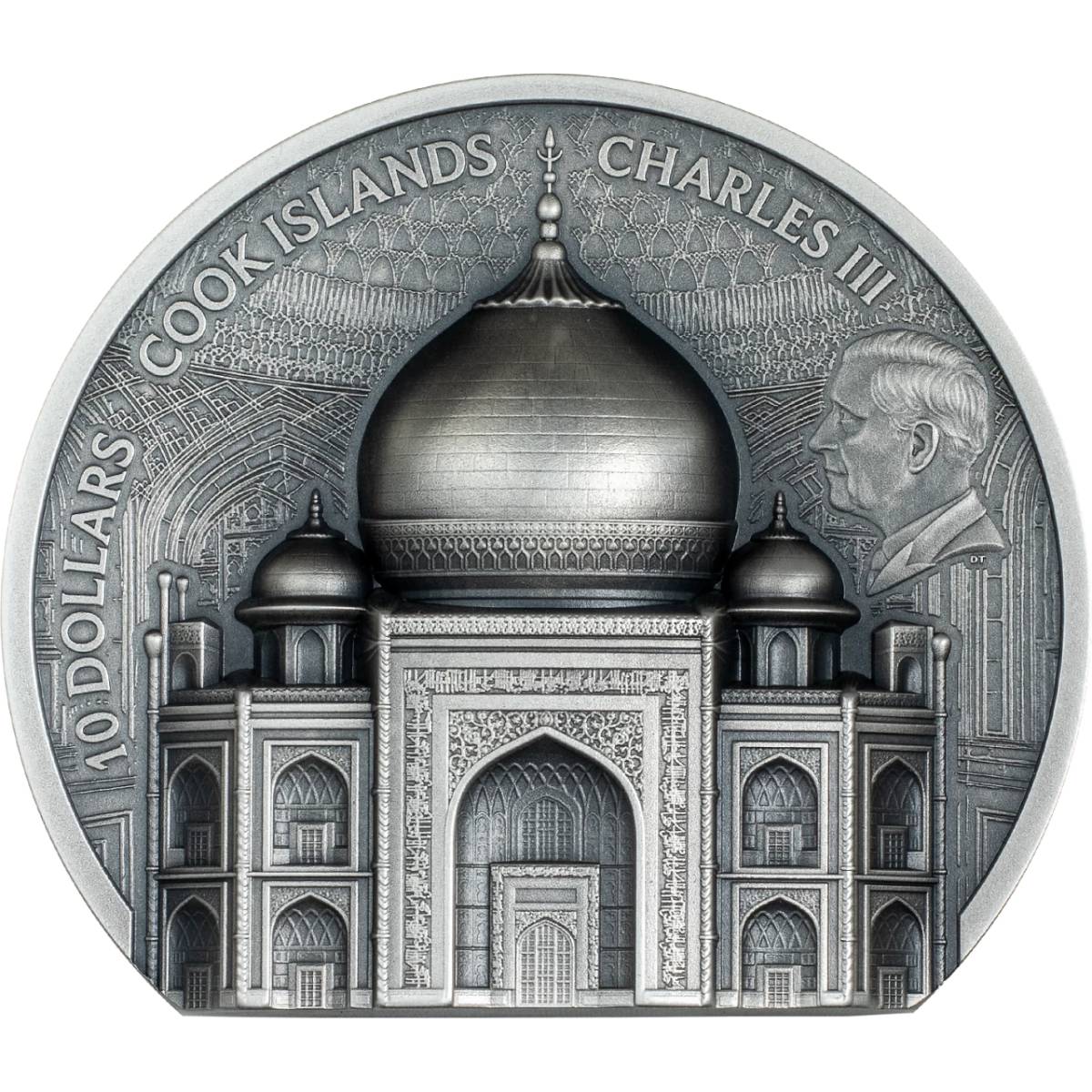 Taj Mahal 2025 $10 Ultra High Relief 2oz Silver Antique Coin - Image 2
