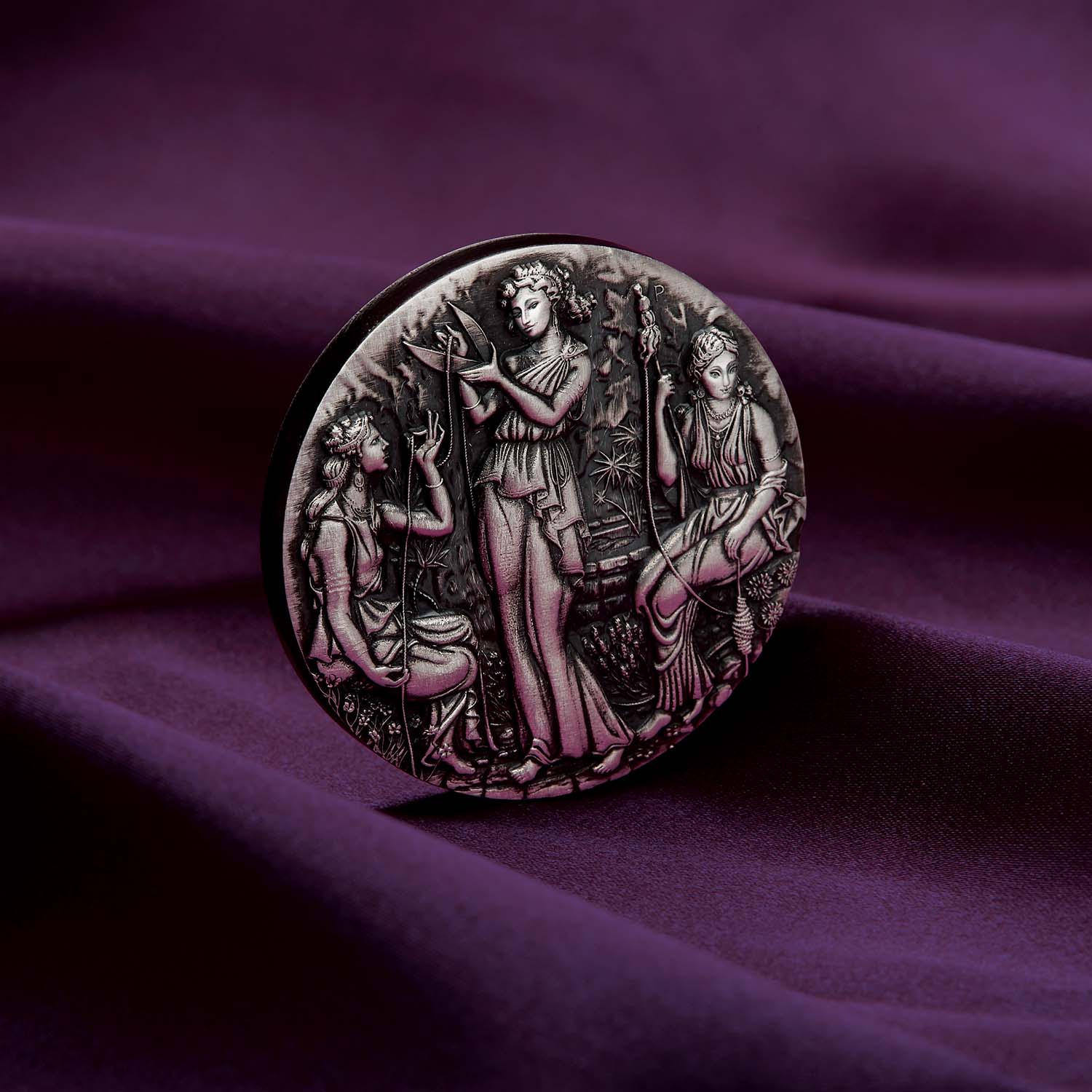 Fate – The Moirai 2025 $2 High Relief 2oz Silver Antique Coin - Image 6