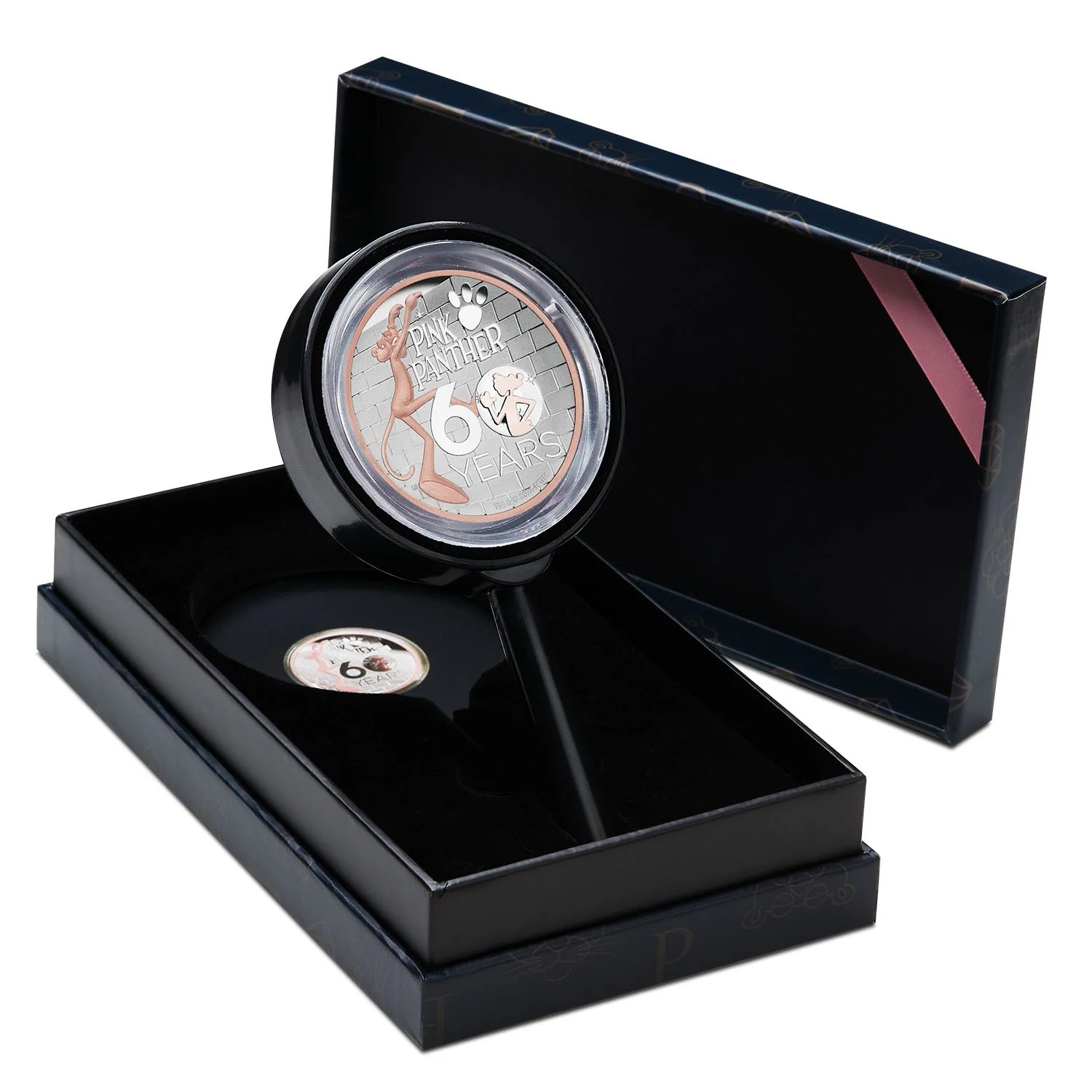The Pink Panther 60th Anniversary 2024 $5 High Relief Gold-plated 5oz Silver Proof Coin - Image 3